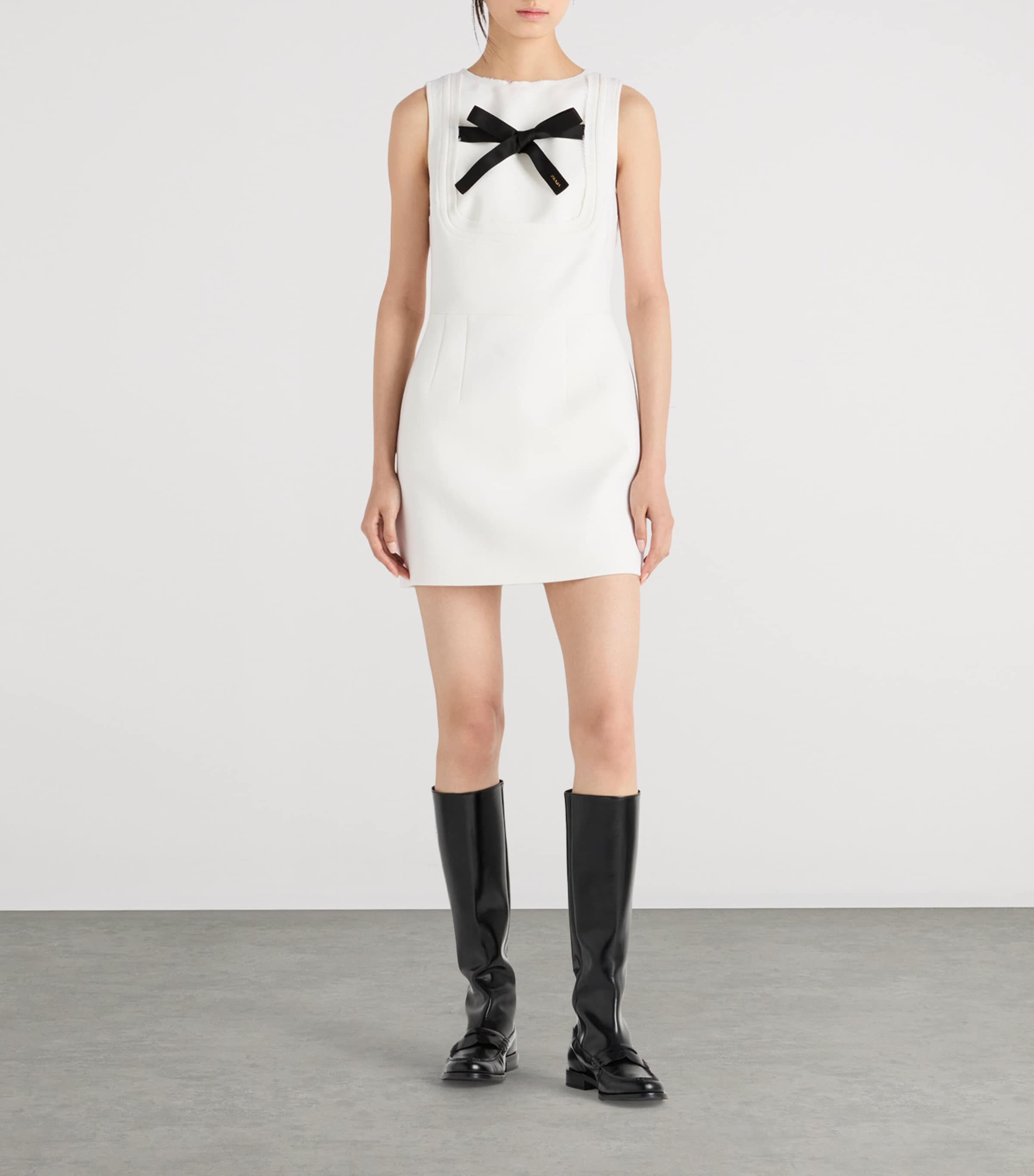 Wool Bow-Detail Mini Dress F0009 Image 2