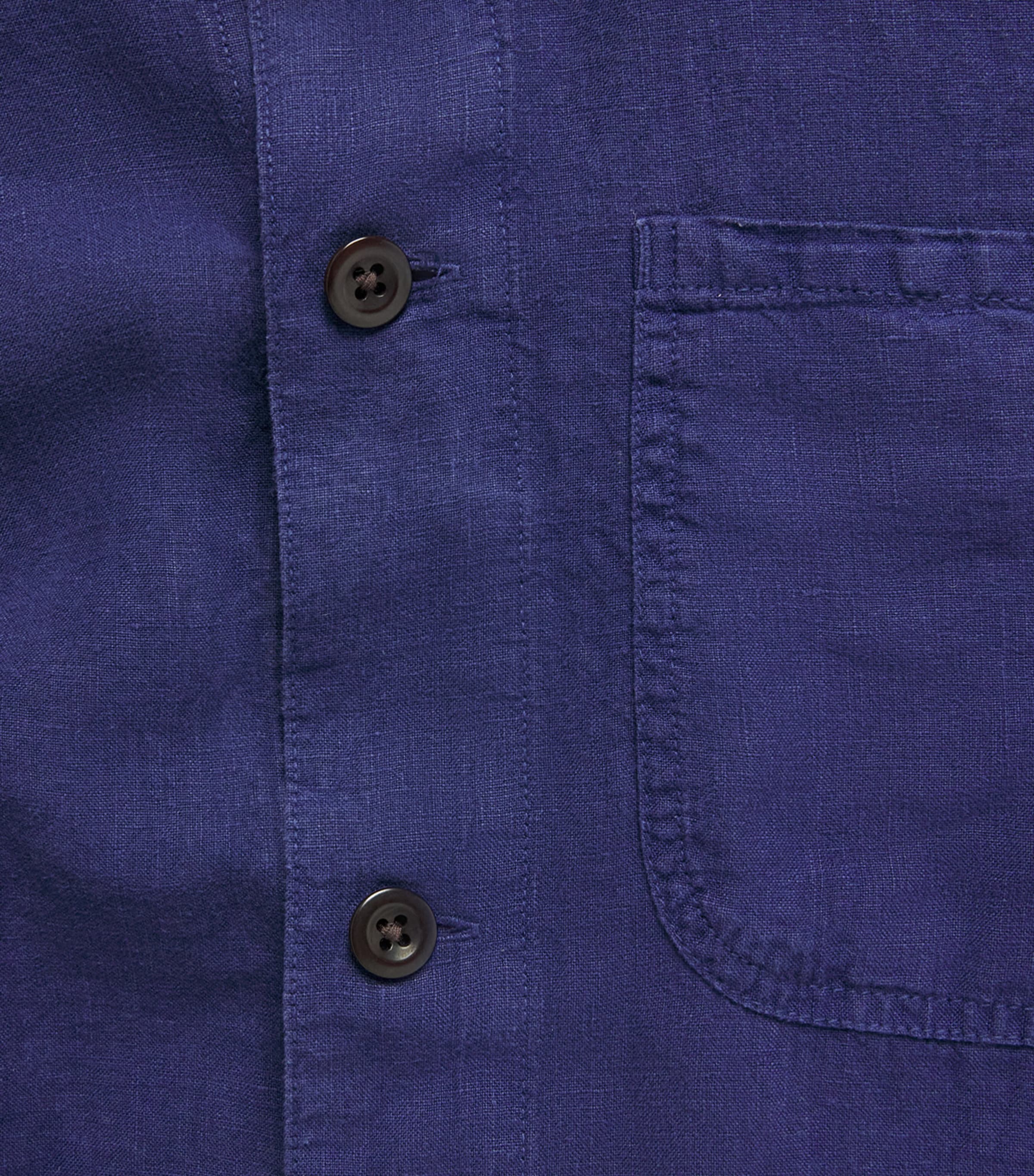 Polo Ralph Lauren Mens Linen Chore Overshirt Newport Navy Image 6