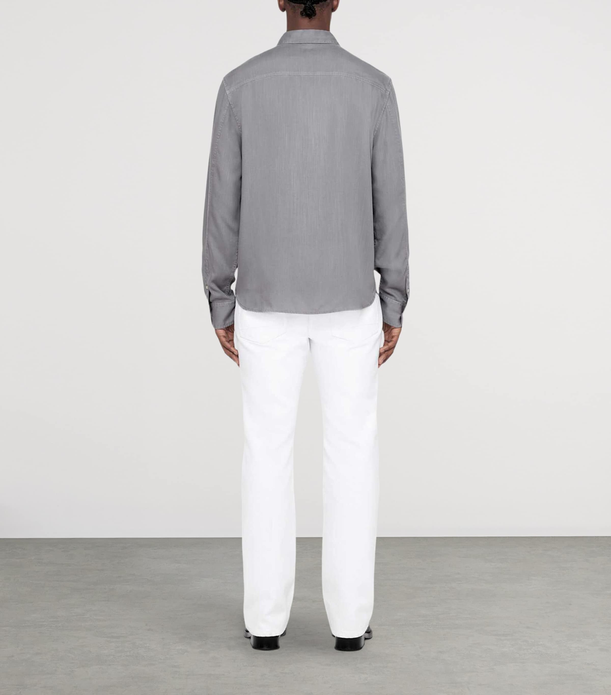 AllSaints Mens Bond Shirt Cloud Grey Image 4