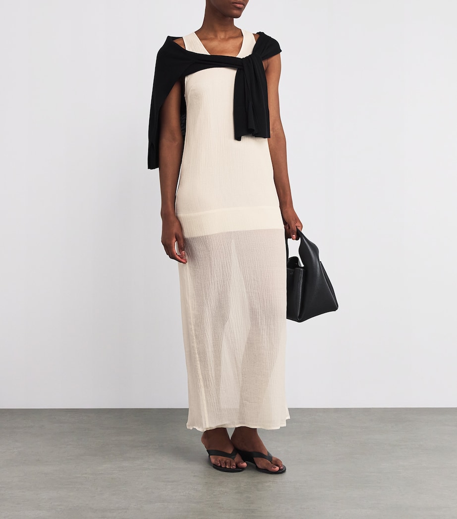Cotton-Silk Maxi Dress 116 ECRU Image 2