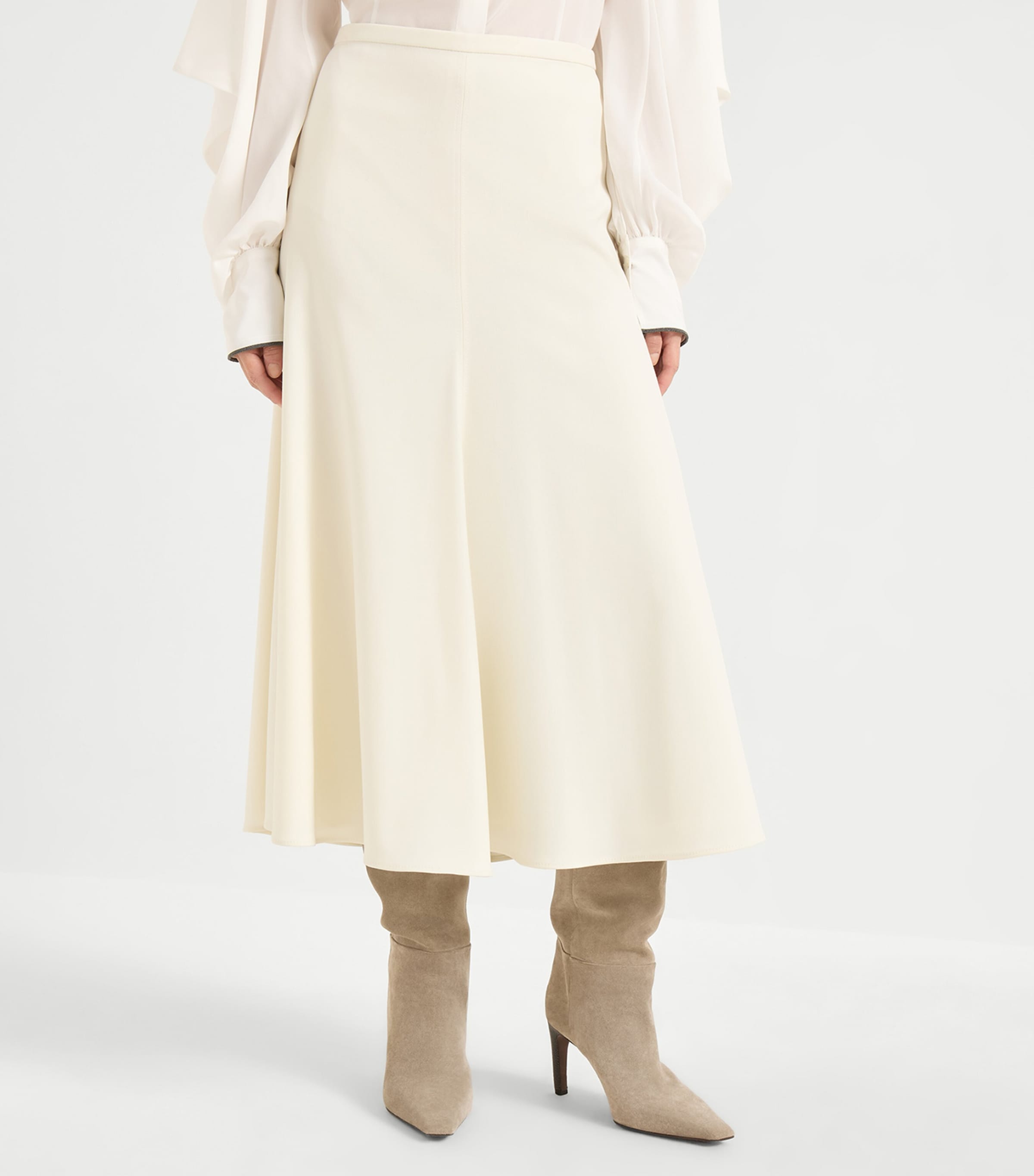 Virgin Wool Fluted Midi Skirt C1062 Image 2