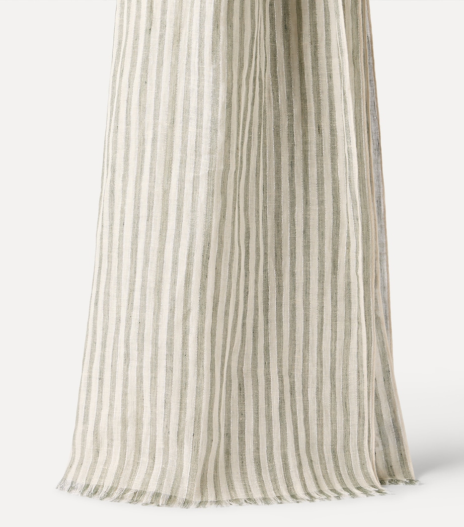 Brunello Cucinelli Linen-Blend Stripe Scarf Image 2