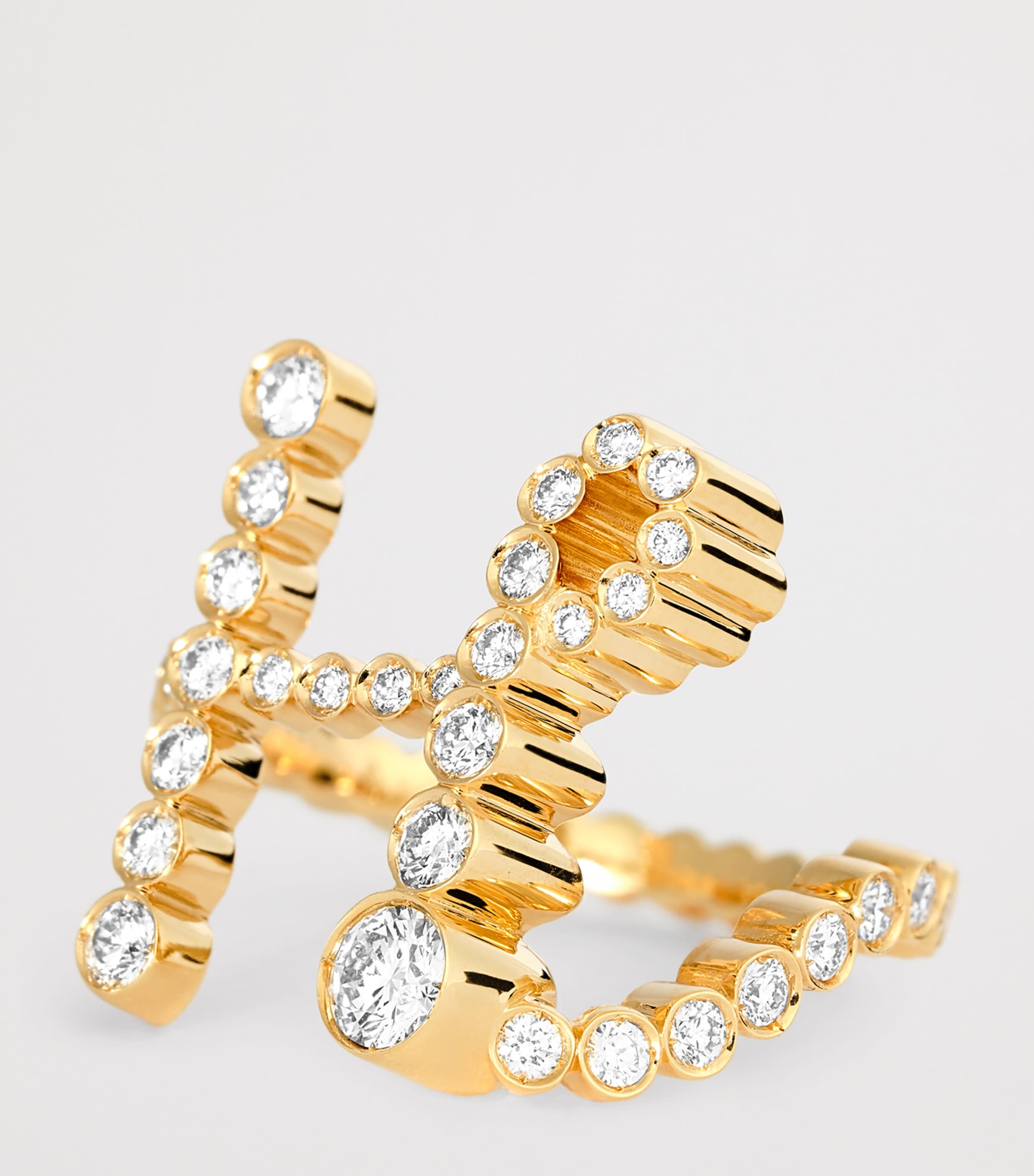 Yellow Gold and Diamond Ensemble ‘H’ Ring YELLOW GOLD Image 6