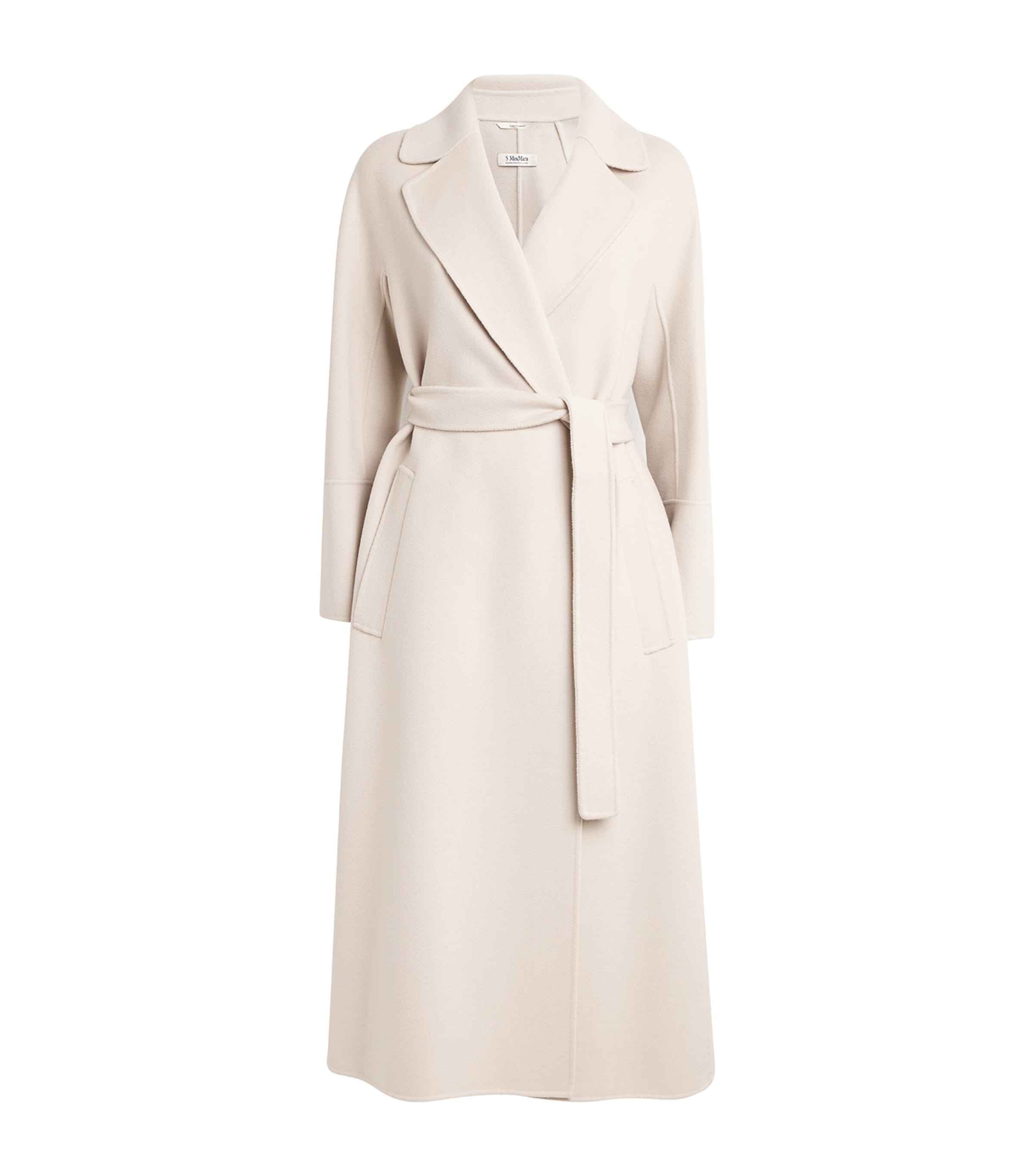 Max Mara Virgin Wool Wrap Coat In Nude
