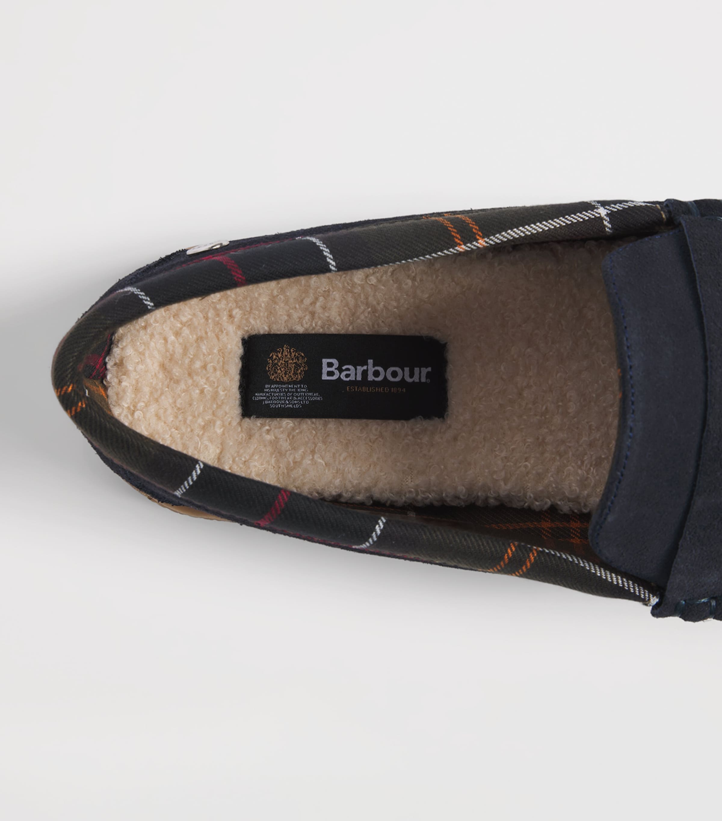 Barbour Suede Albert Slippers Navy Suede Image 5