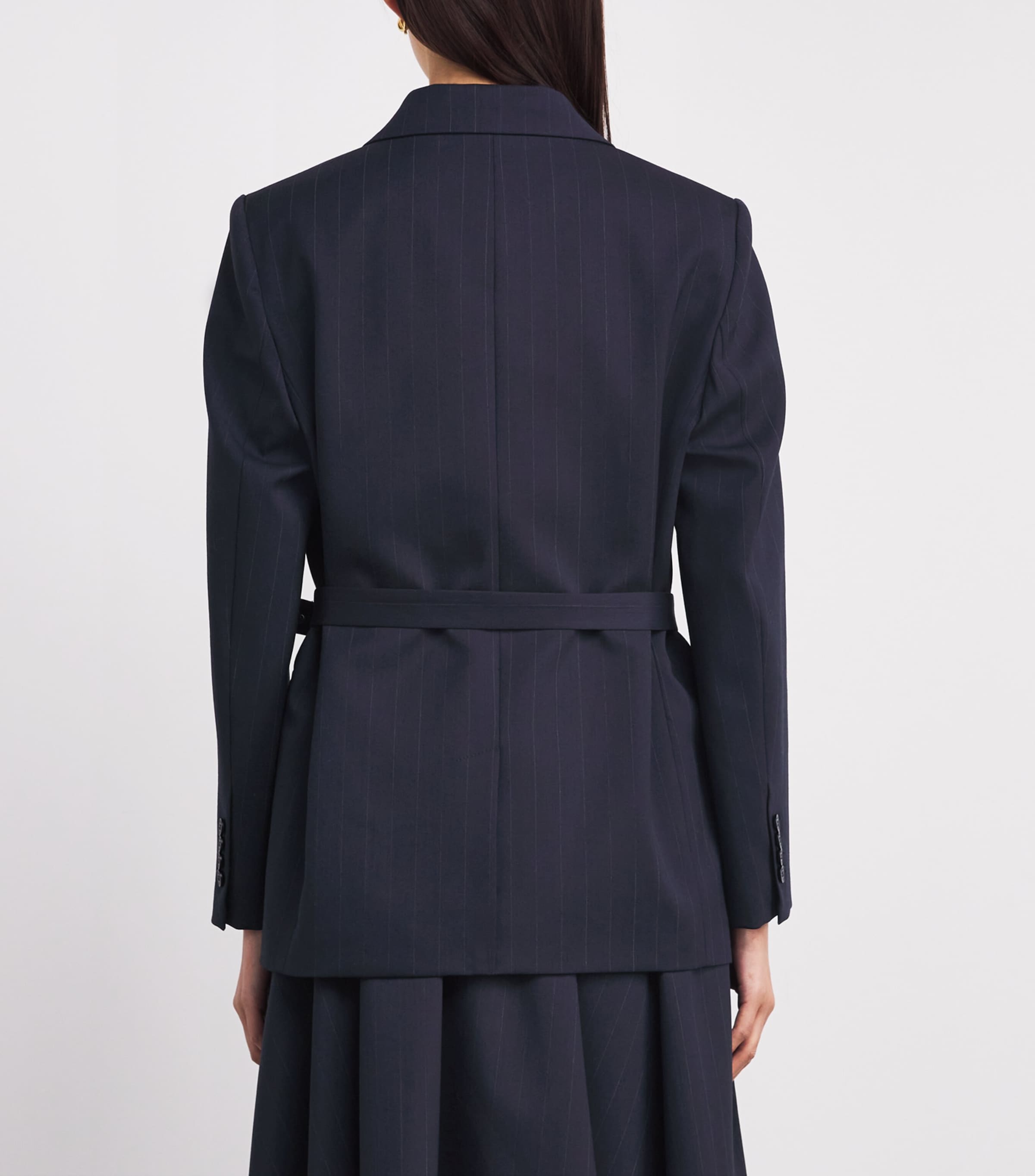Wool-Blen Chalk Stripe Blazer NAVY Image 4