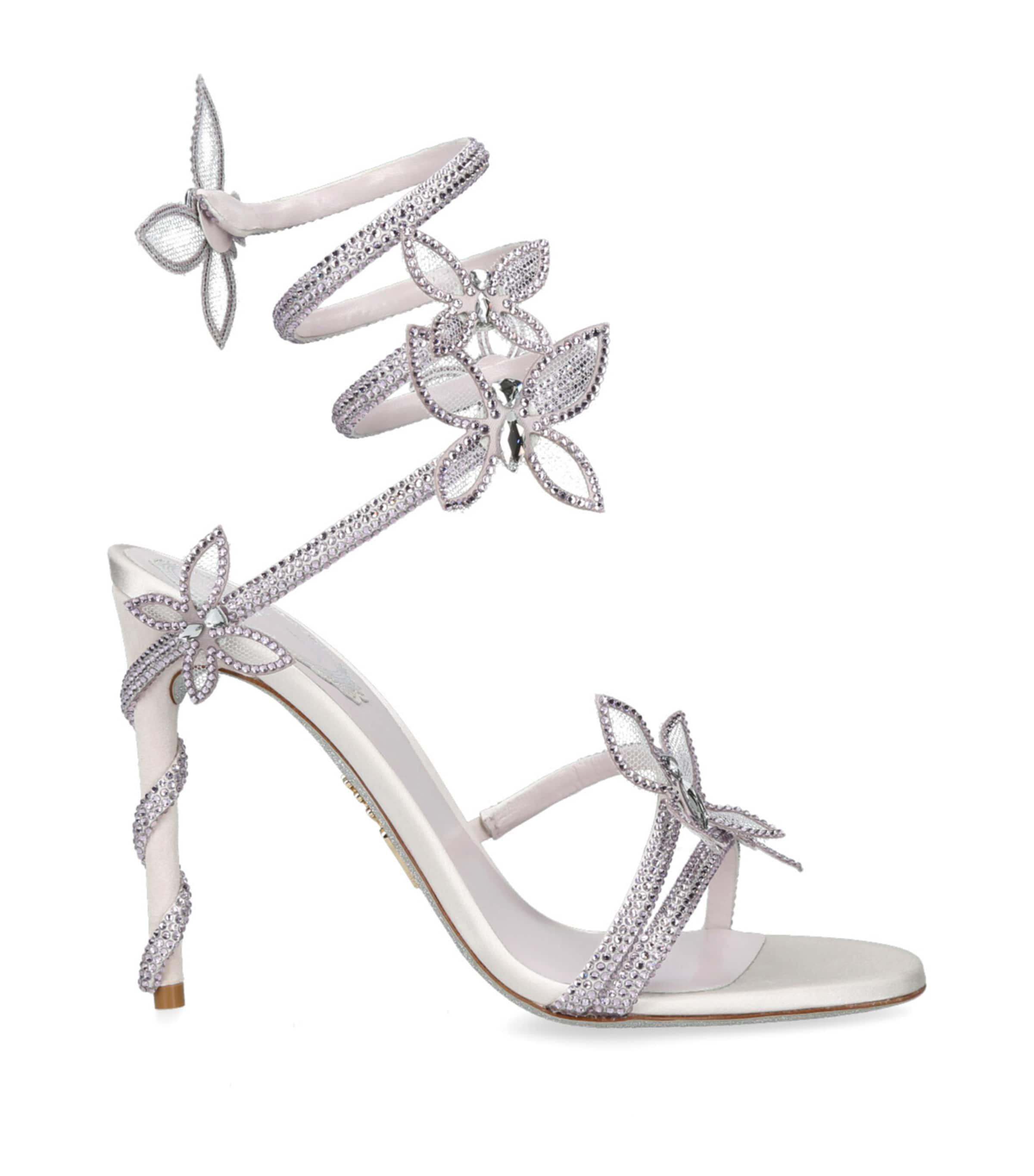 Shop René Caovilla Embellished Margot Sandals 105 In Purple