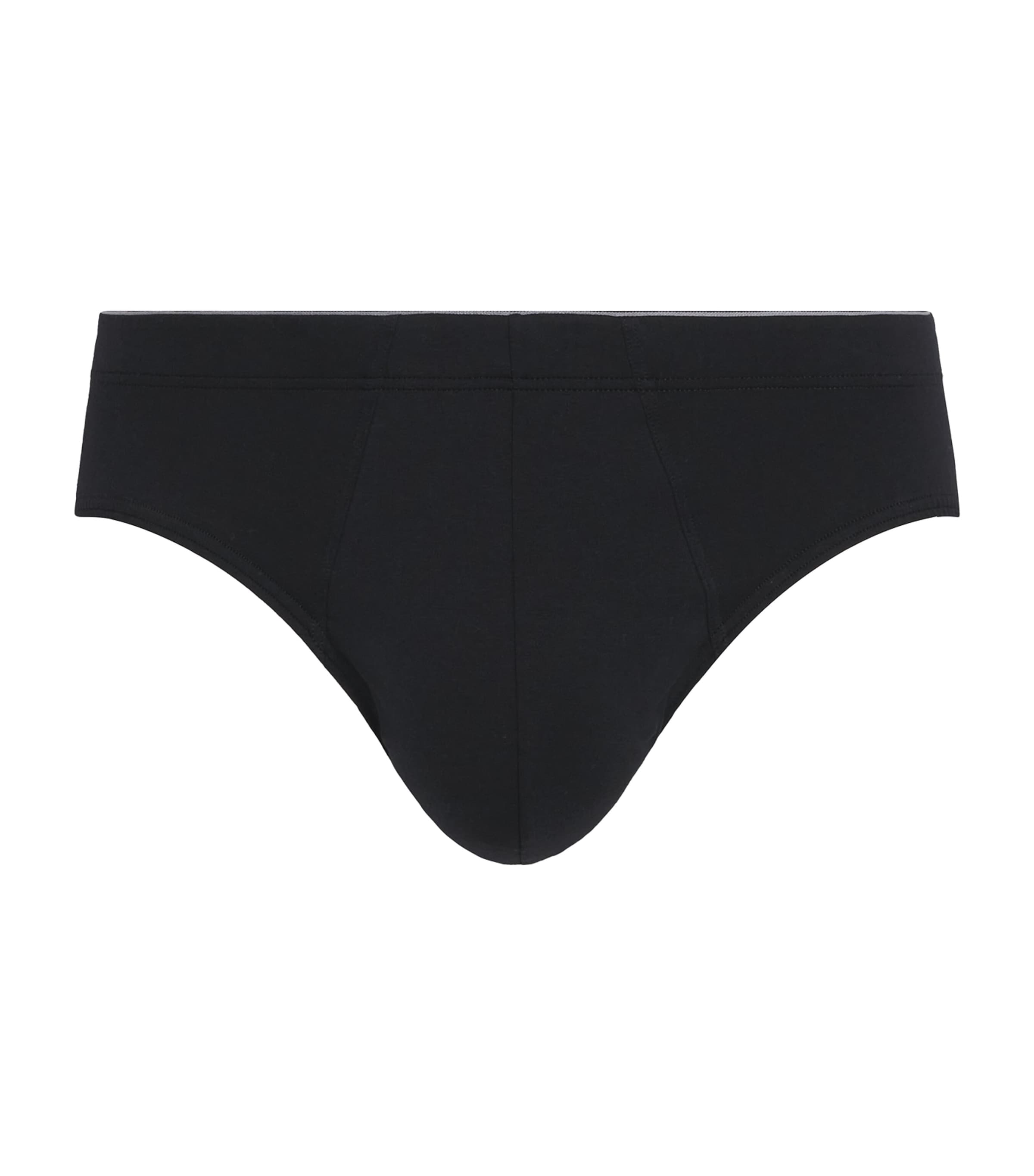 Hanro Mens Cotton Superior Briefs Black Image 1