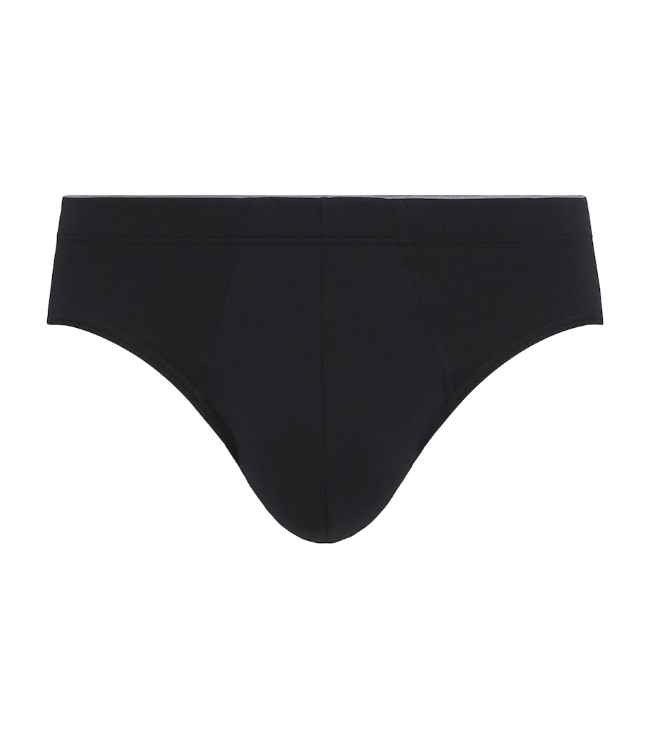 Hanro Mens Cotton Superior Briefs Black Image 1