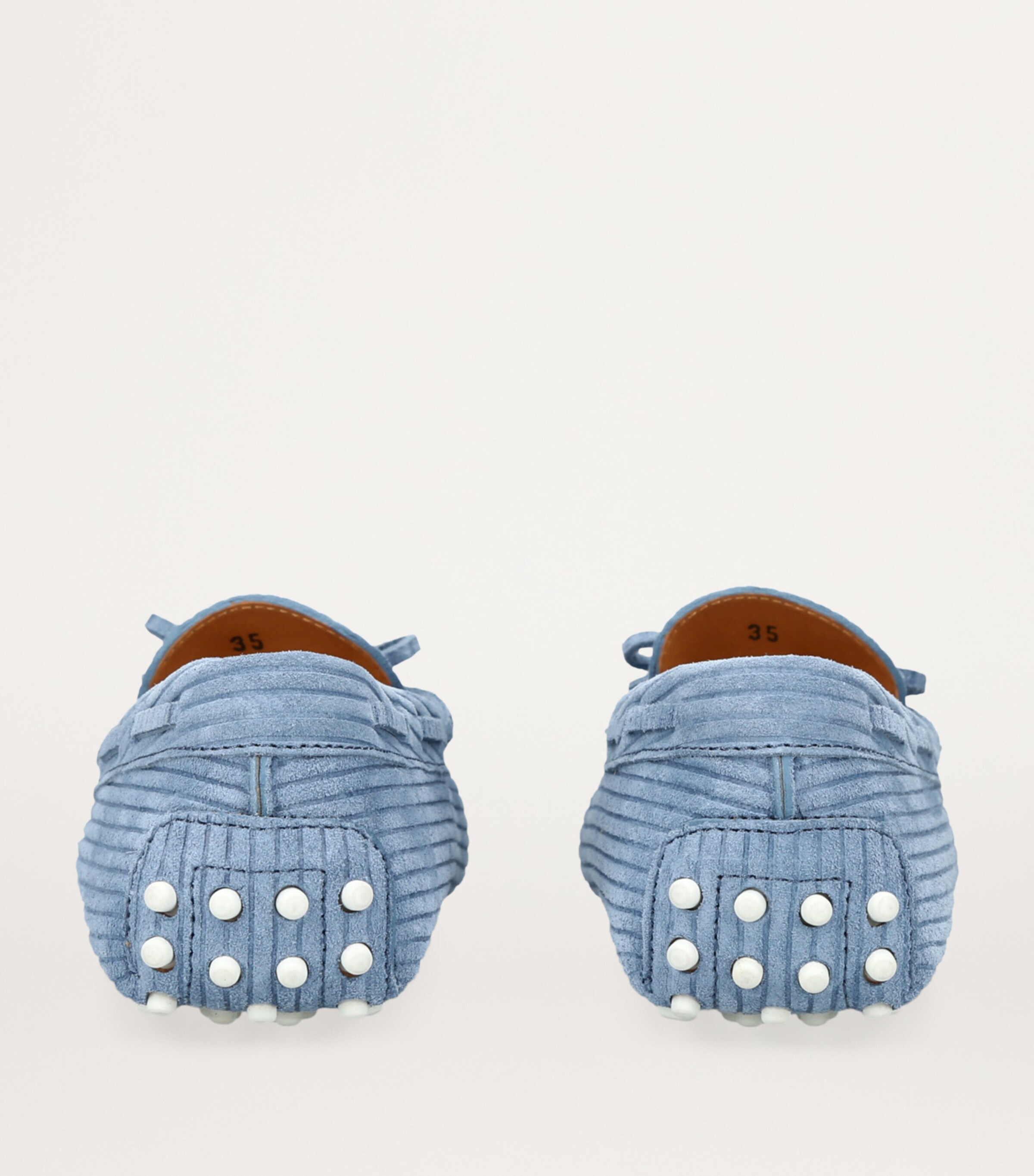 Suede Ribbed Gommini Loafers PALE BLUE Image 2