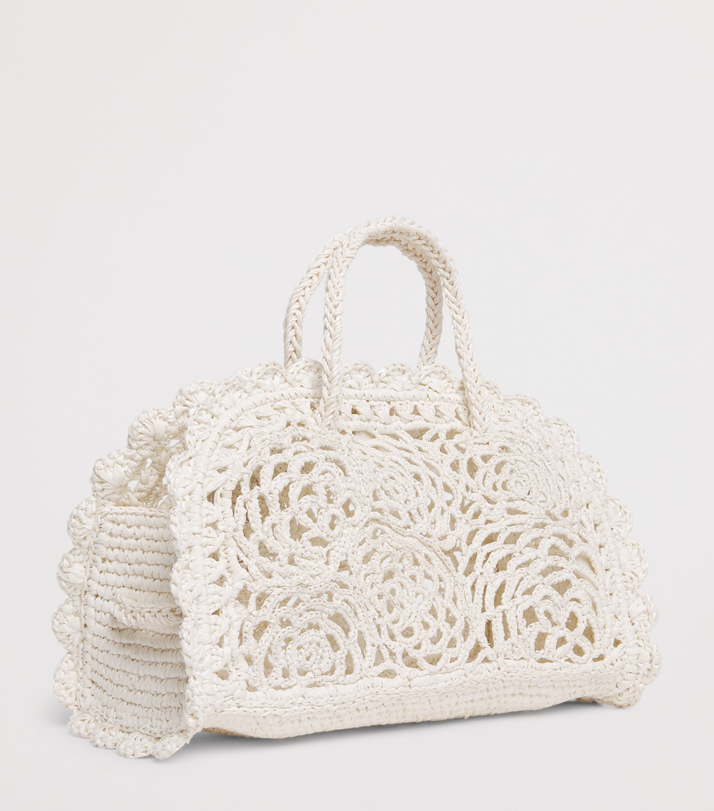 Jacquemus Raffia Le Petite Turismo Top-Handle Bag White Image 3