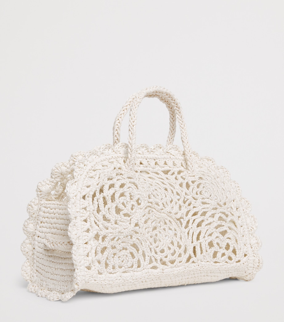 Jacquemus Raffia Le Petite Turismo Top-Handle Bag White Image 3