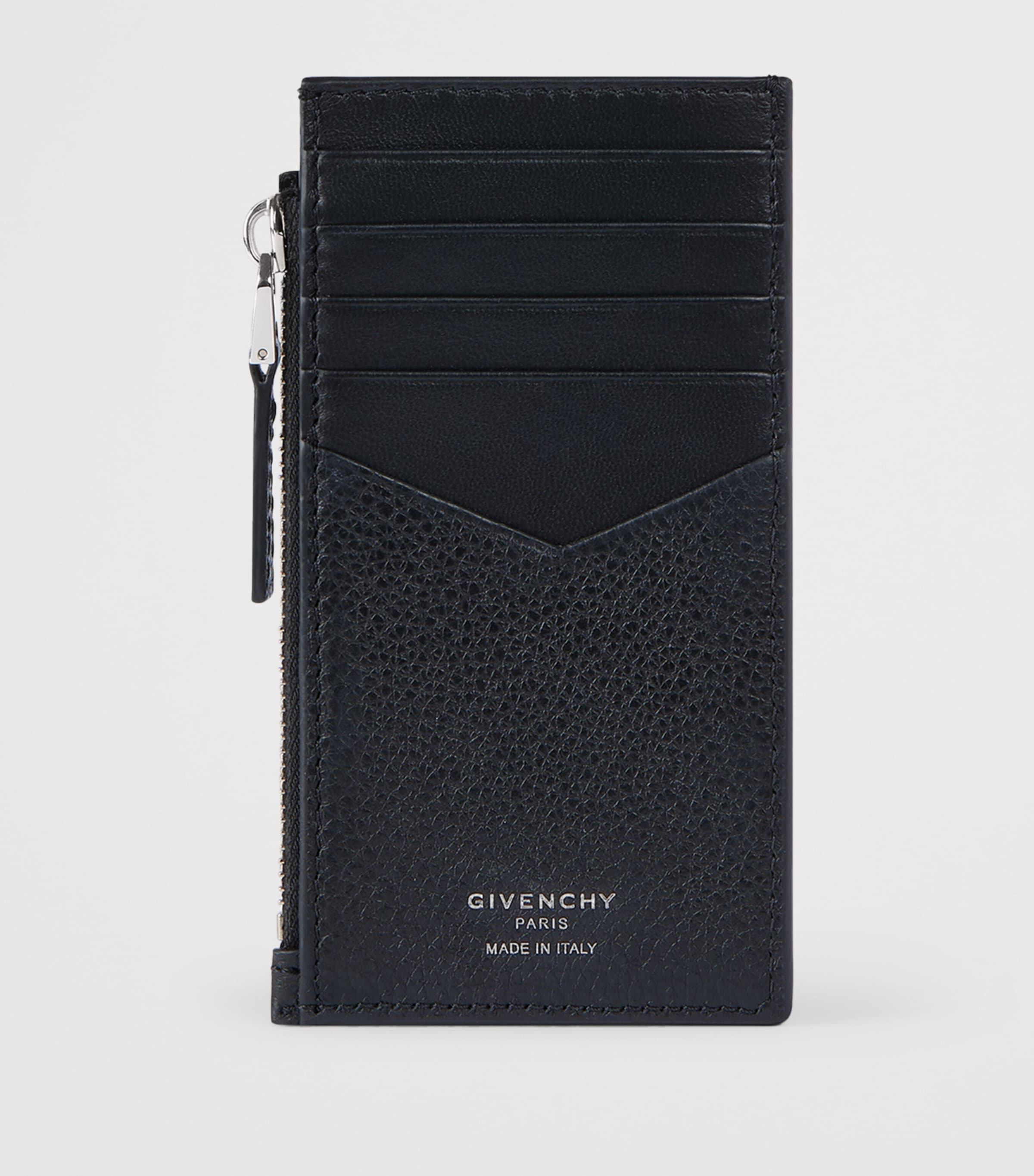 Leather Zipped Card Holder BLACK Image 2