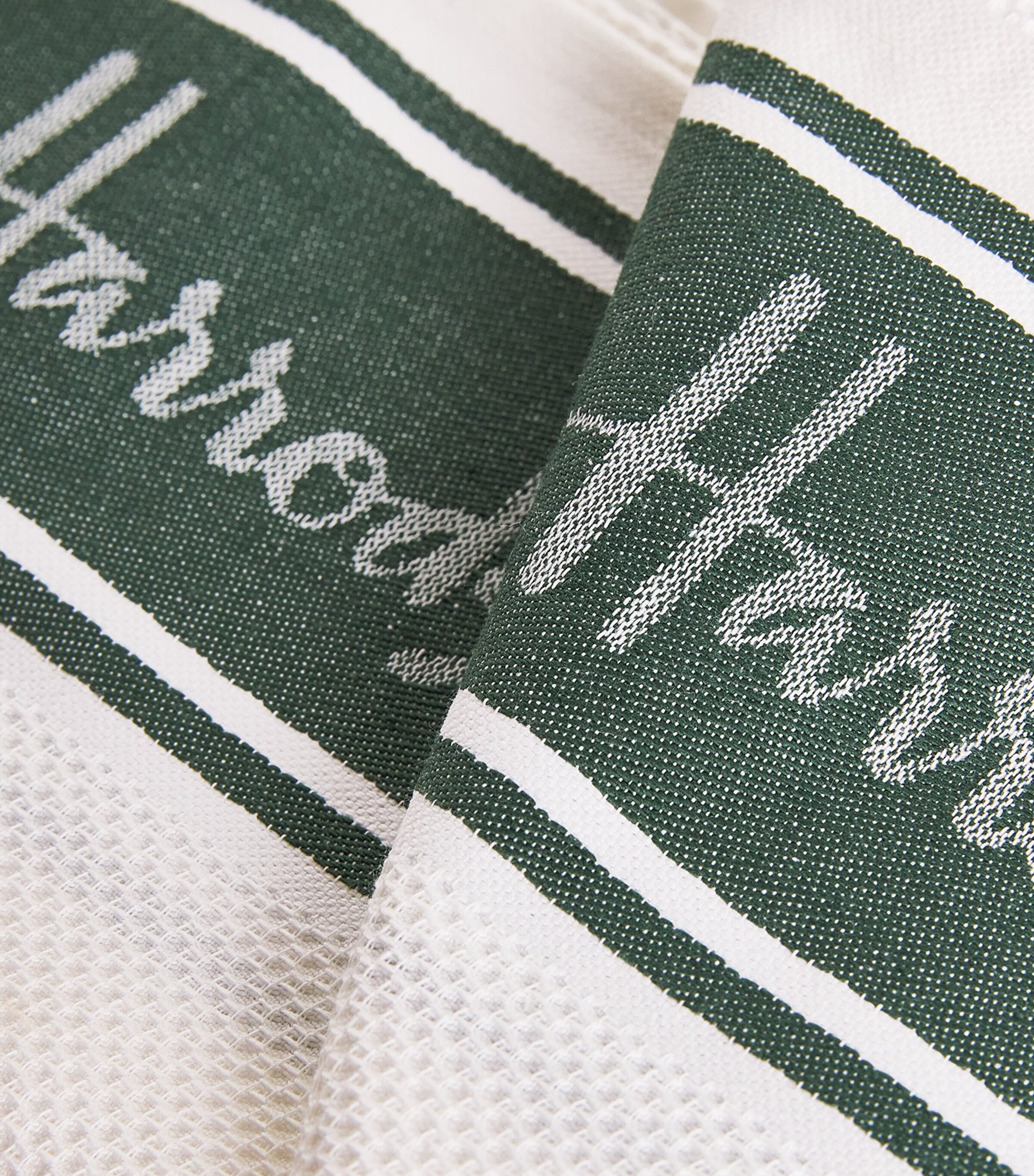 Set of 2 Organic Cotton Tea Towels GREEN Image 3