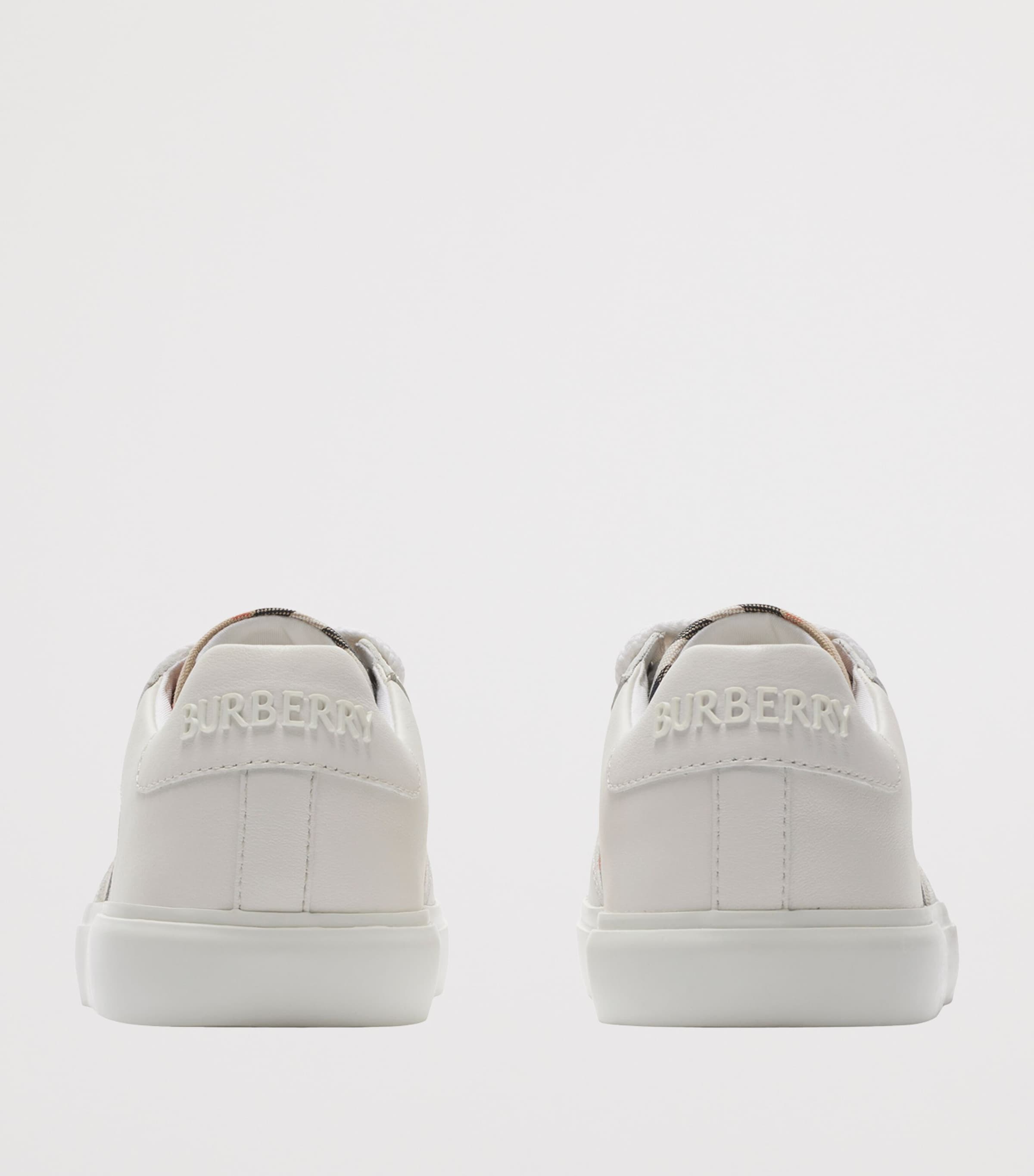 Leather Check Sneakers SAND IP CHECK Image 4