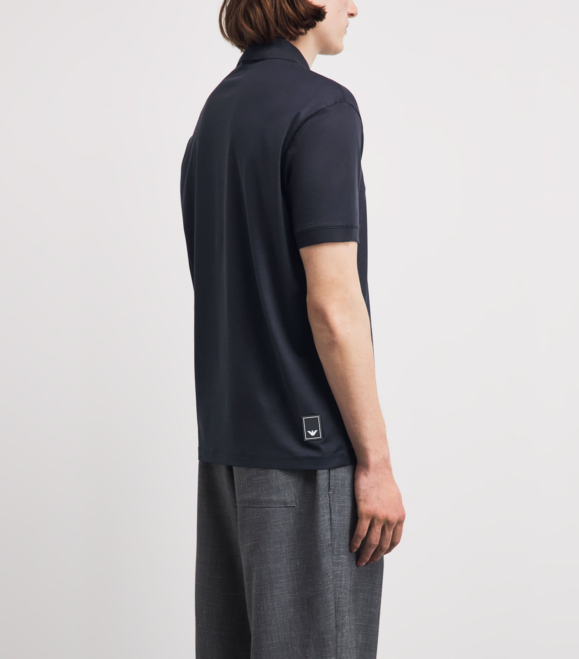 Emporio Armani Mens Concealed-Placket Logo Polo Shirt Image 5