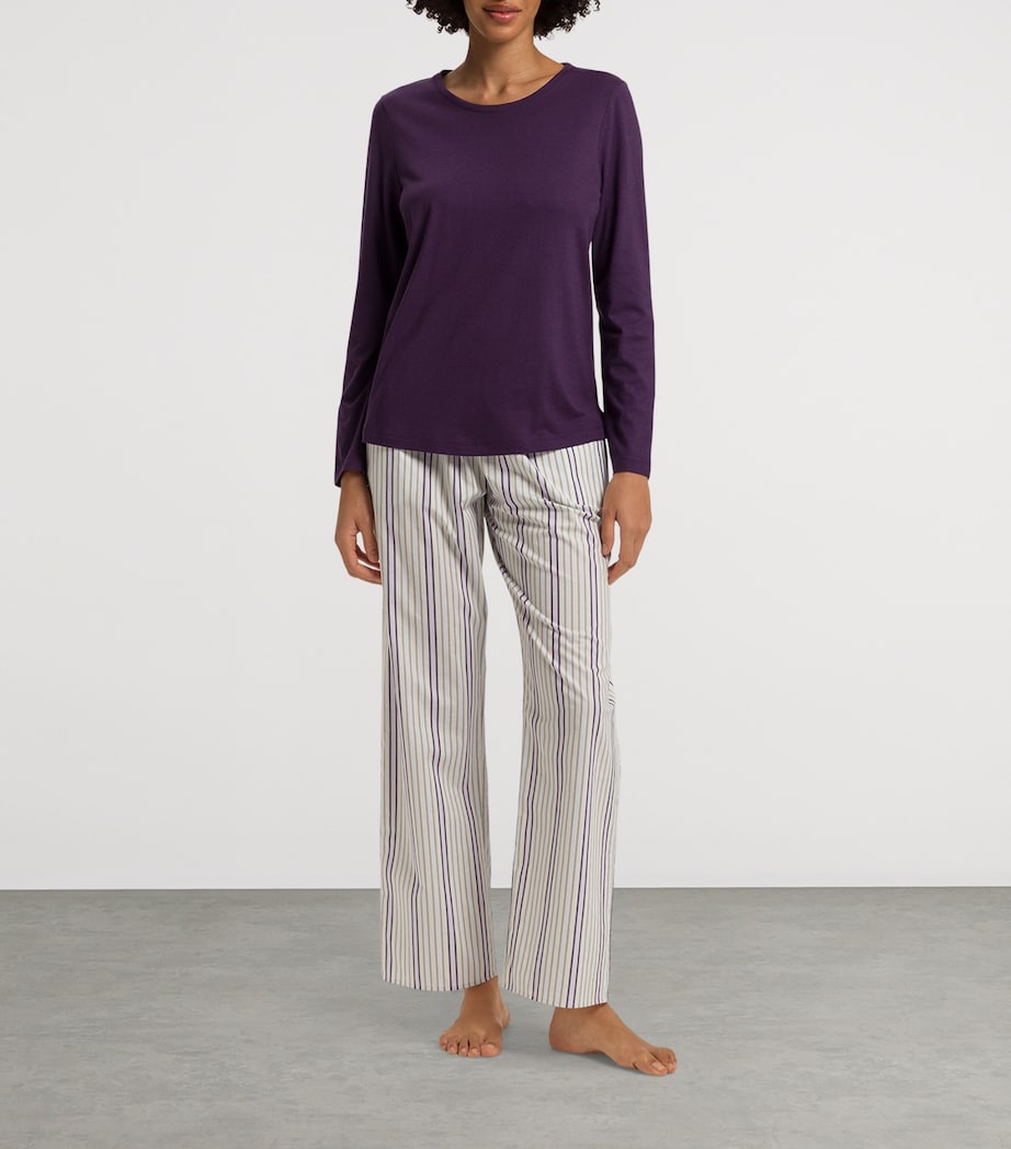 Cotton-Blend Long-Sleeve T-Shirt AMETHYST Image 5