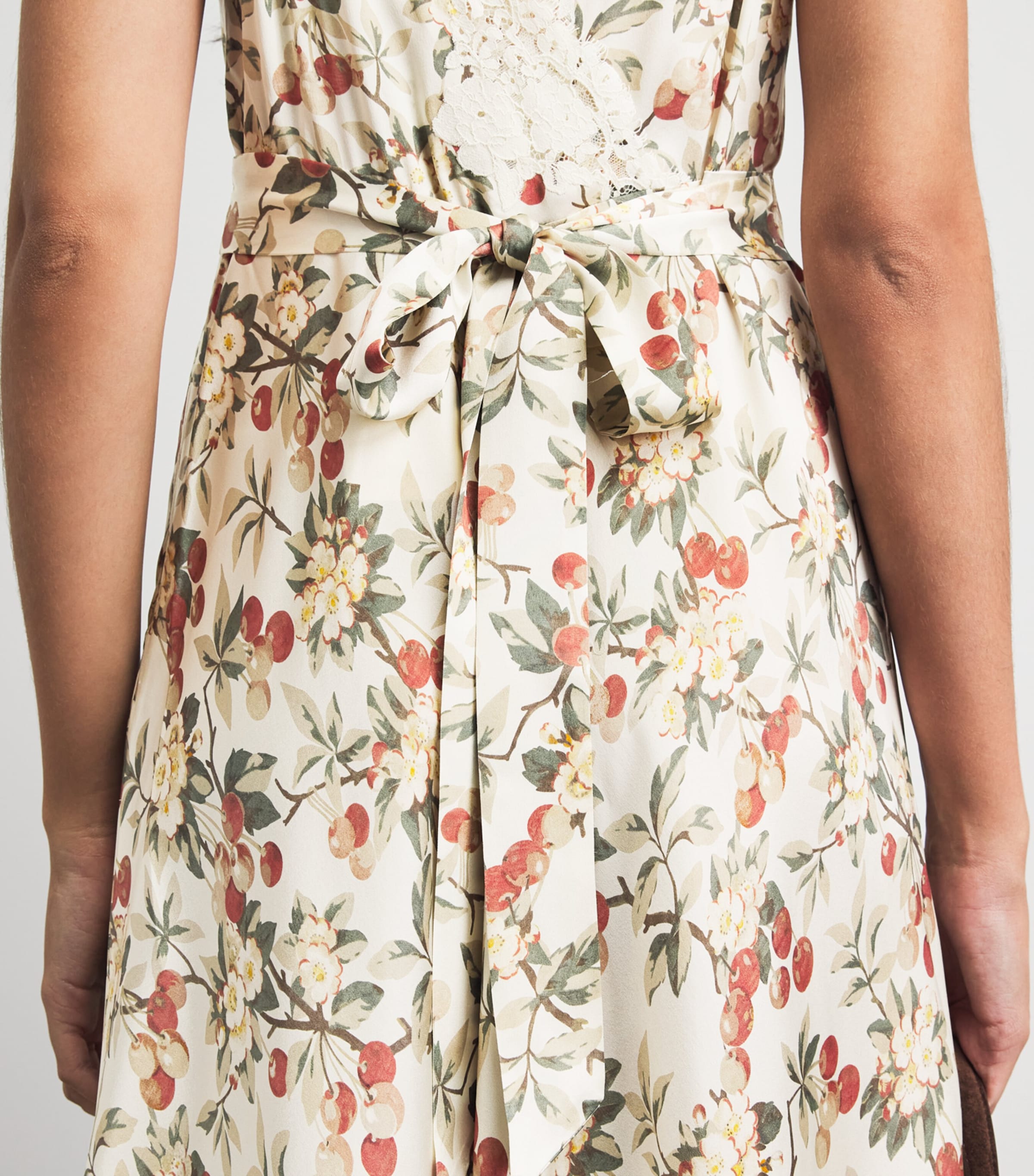 DÔEN Womens Silk Fiona Midi Dress Cerise Et Fleur Image 5