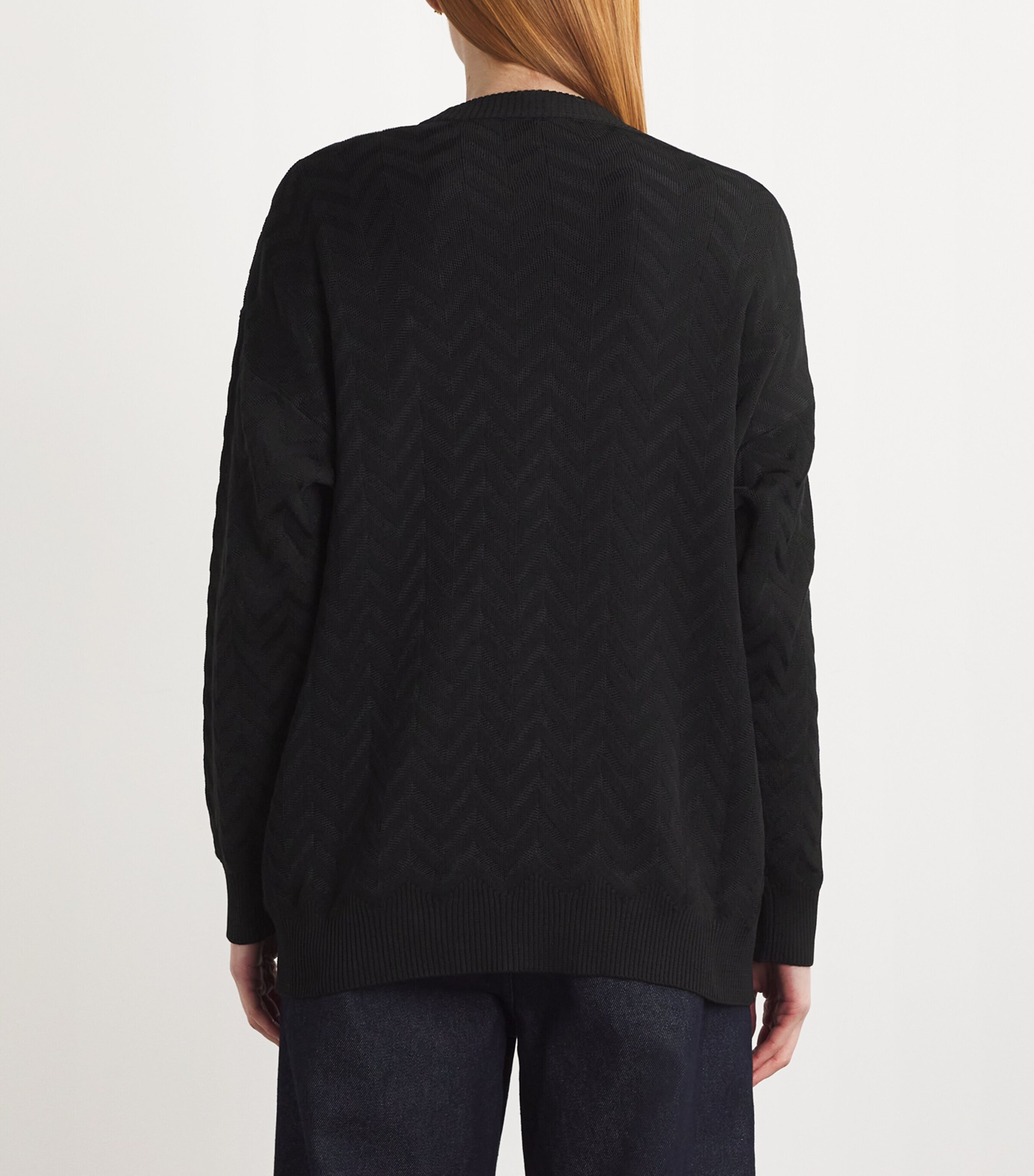Missoni Womens Cotton-Blend Zigzag-Knit Cardigan Black Beauty Image 4