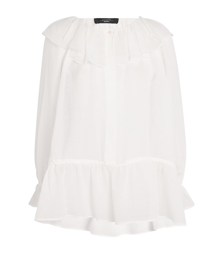 Gauze Ruffle Blouse WHITE Image 1