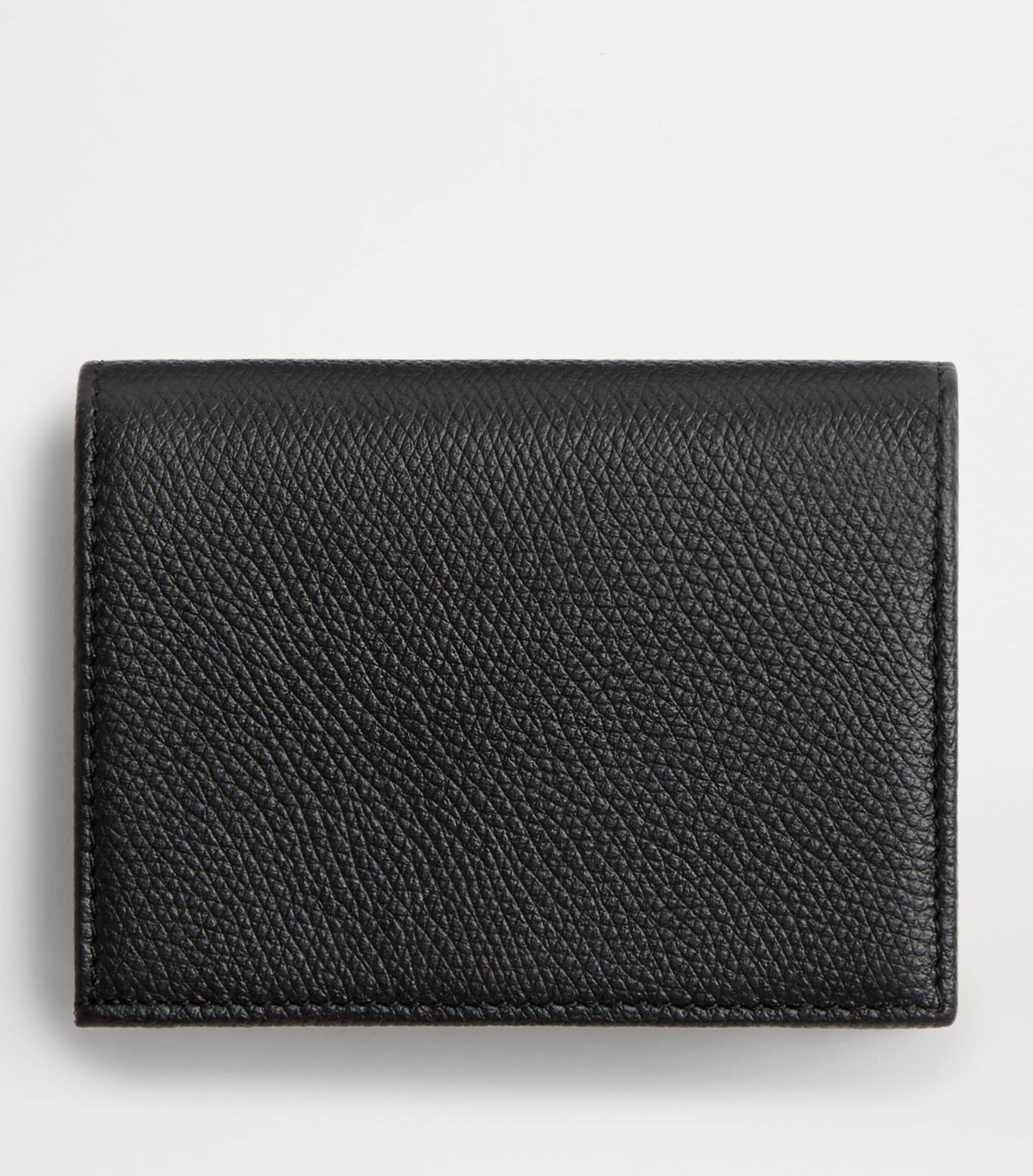 Valentino Garavani Black Leather French Flap Wallet | Harrods UK