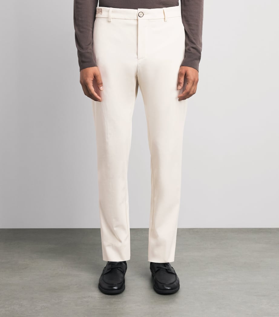 Paul & Shark Mens Straight Chinos Off White Image 4