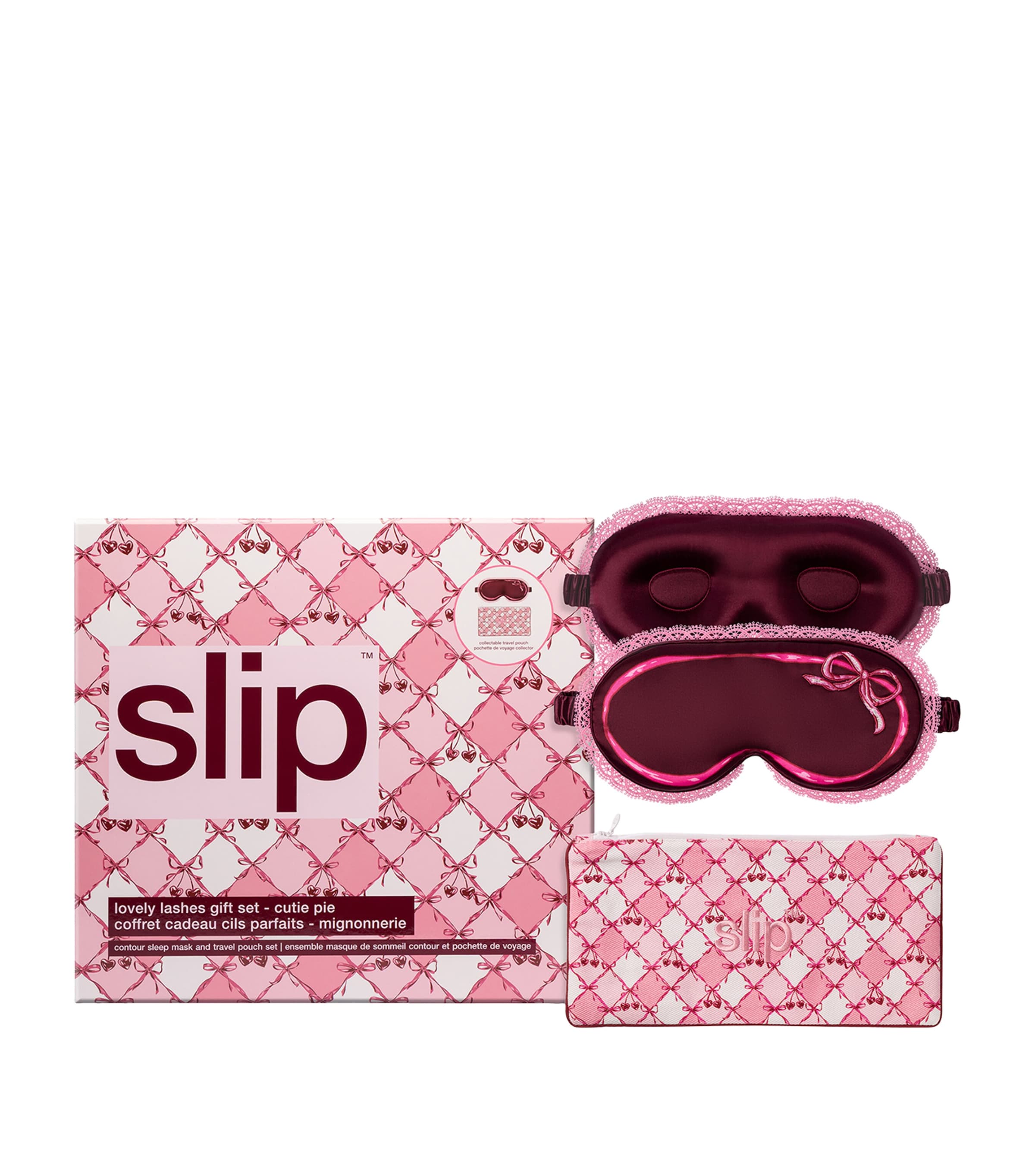 Slip Mulberry Silk Contour Sleep Mask and Travel Pouch Cutie Pie Image 1