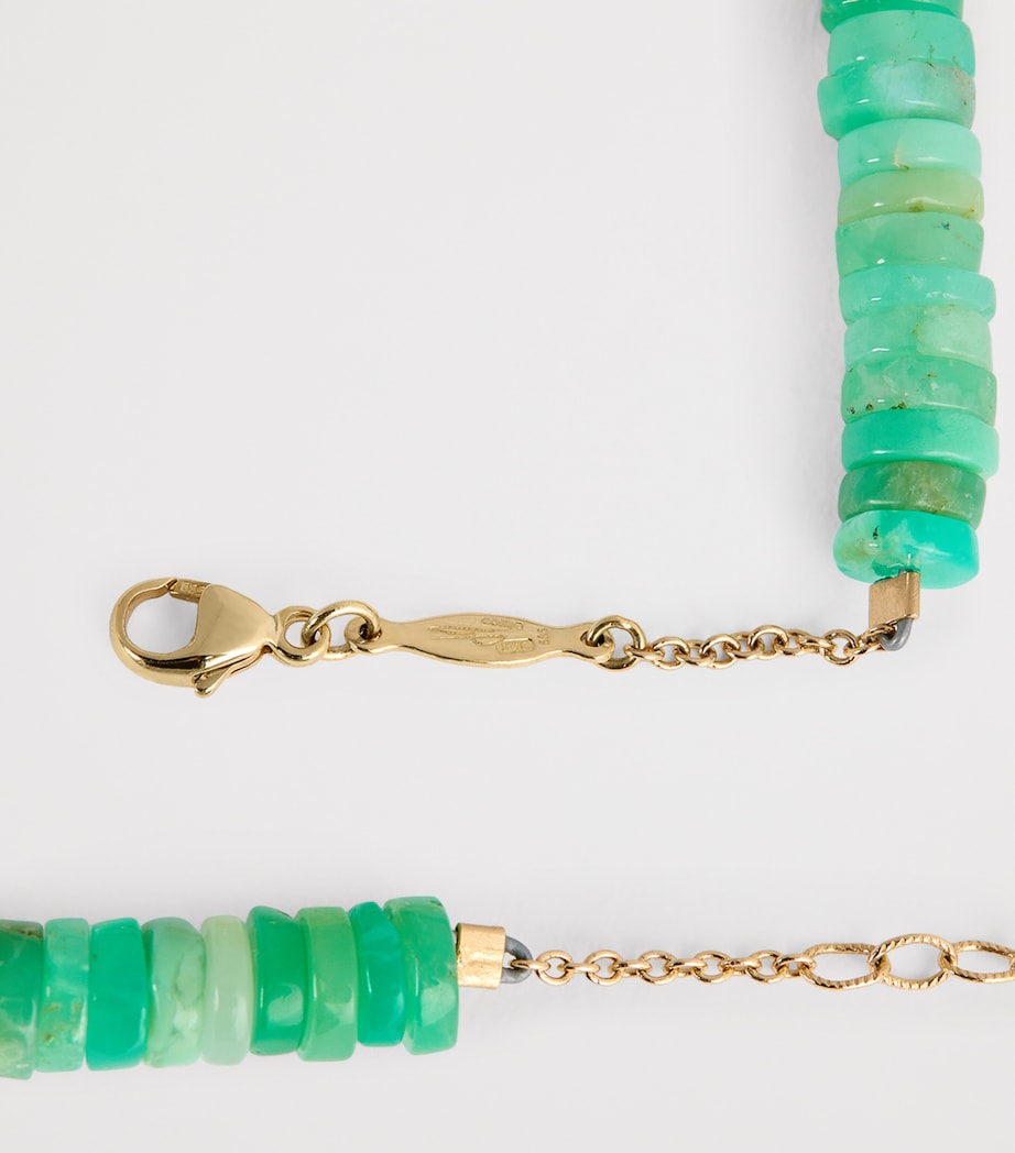 Yellow Gold and Emerald Thunderbird Beaded Necklace YELLOW GOLD Image 3
