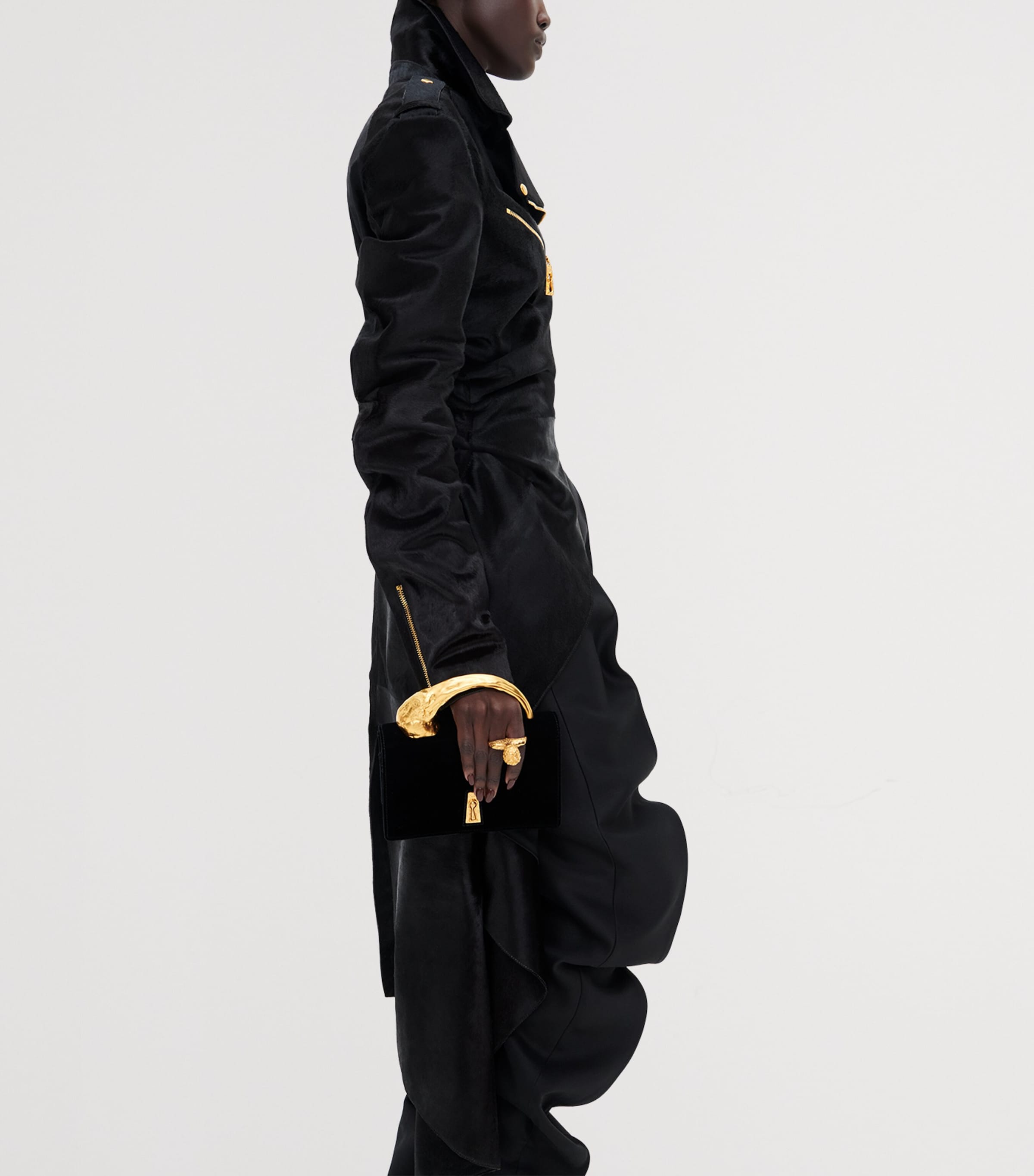 Schiaparelli Womens Calfhair Perfecto Coat Dark Brown Image 4