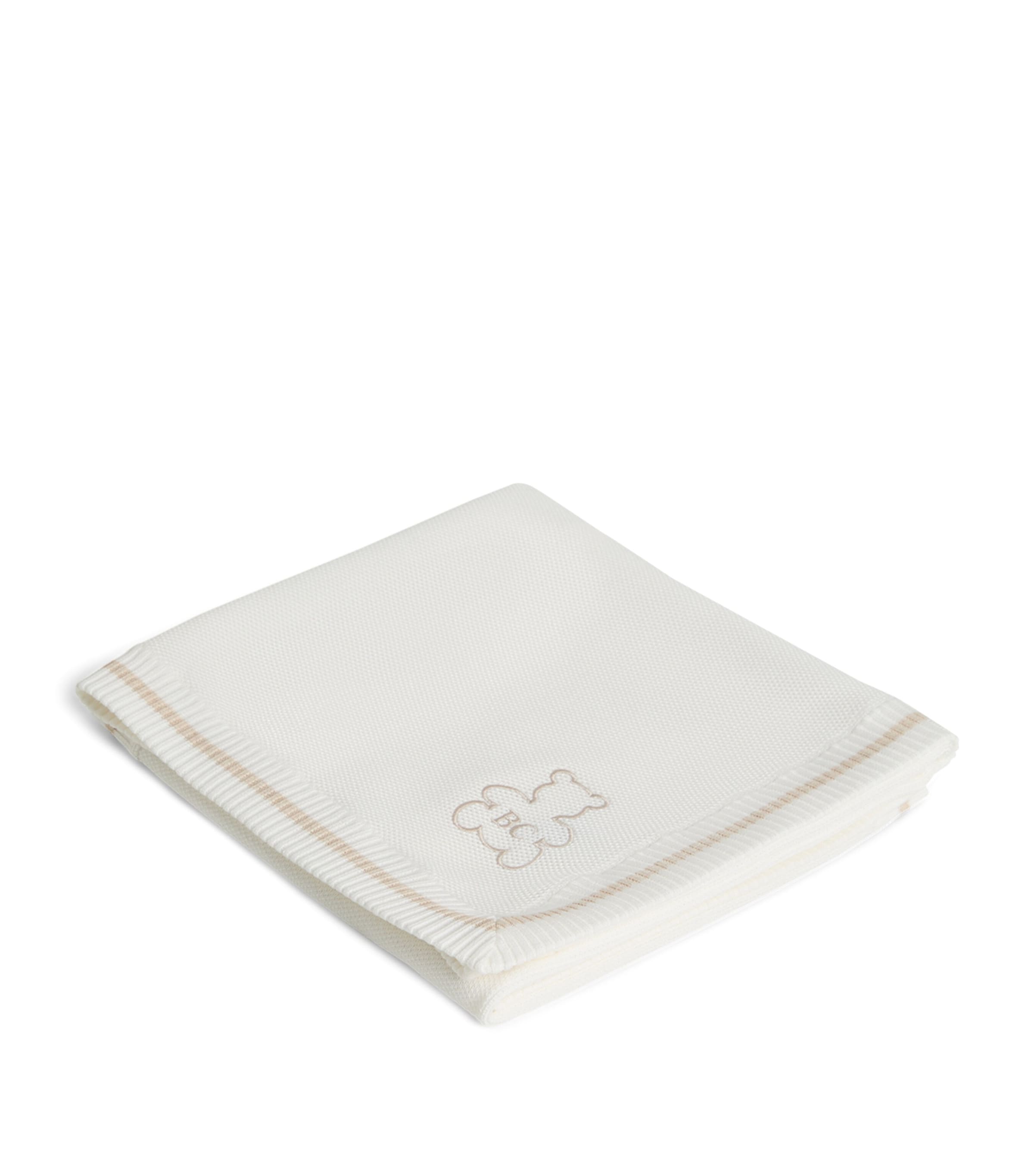 Brunello Cucinelli Cotton Embroidered Bernie Blanket In White