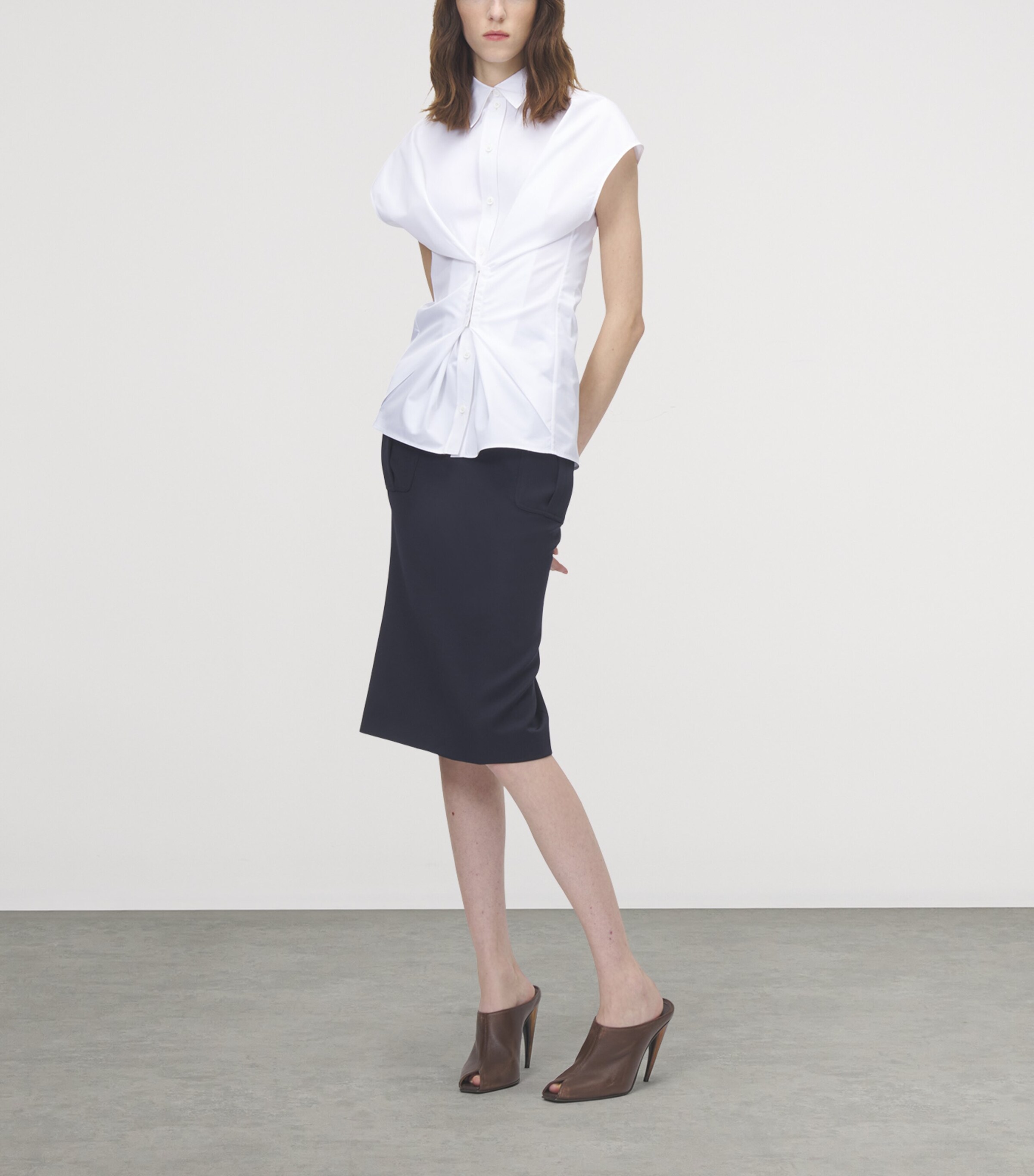 McQueen Womens Cotton Gathered Shirt Image 2