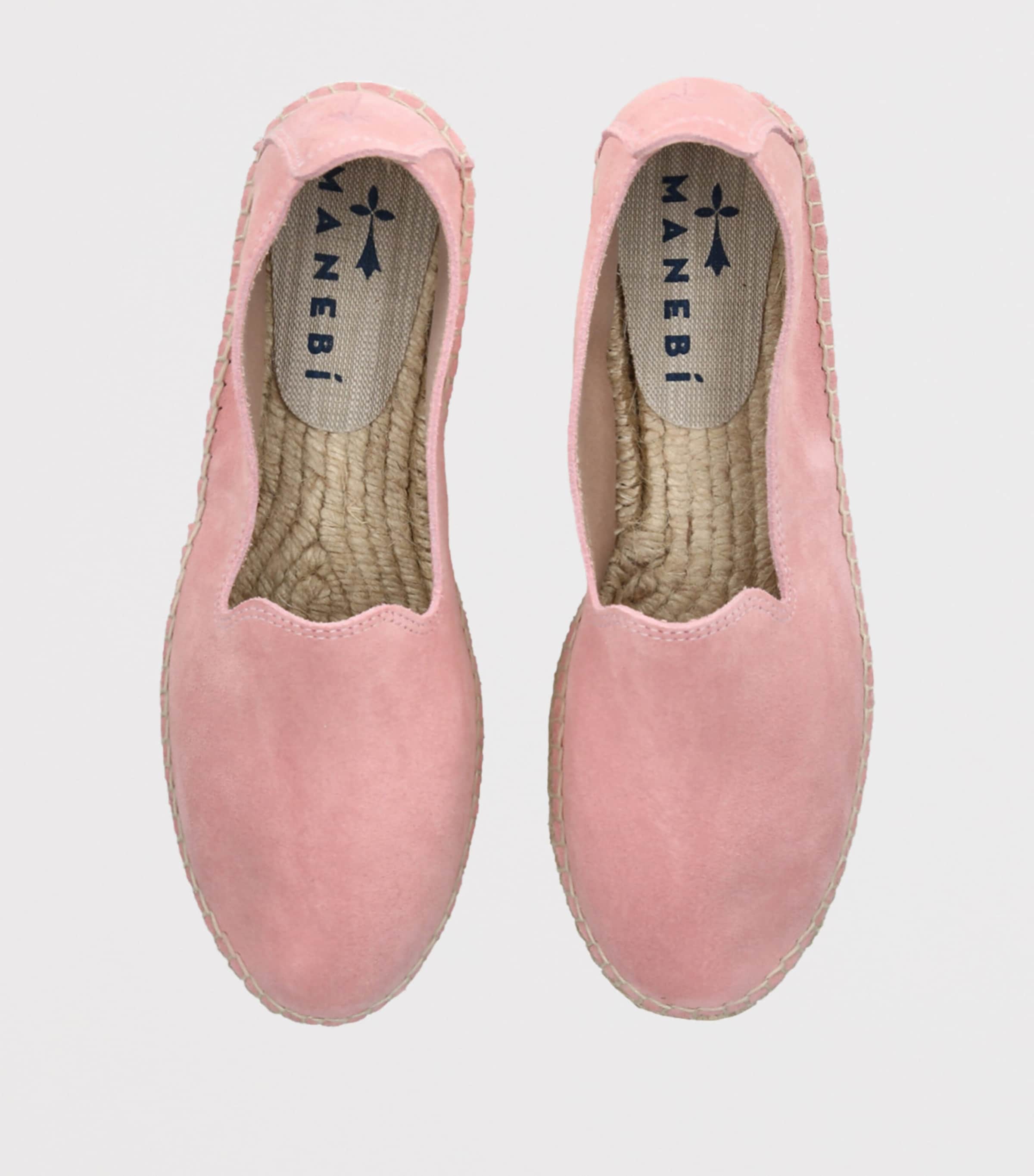 Manebi Suede Hamptons Espadrilles Pale Pink Image 4