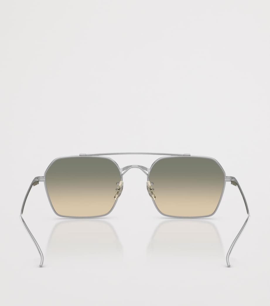 Oliver Peoples Titanium TK-15 Square Sunglasses Silver Image 3