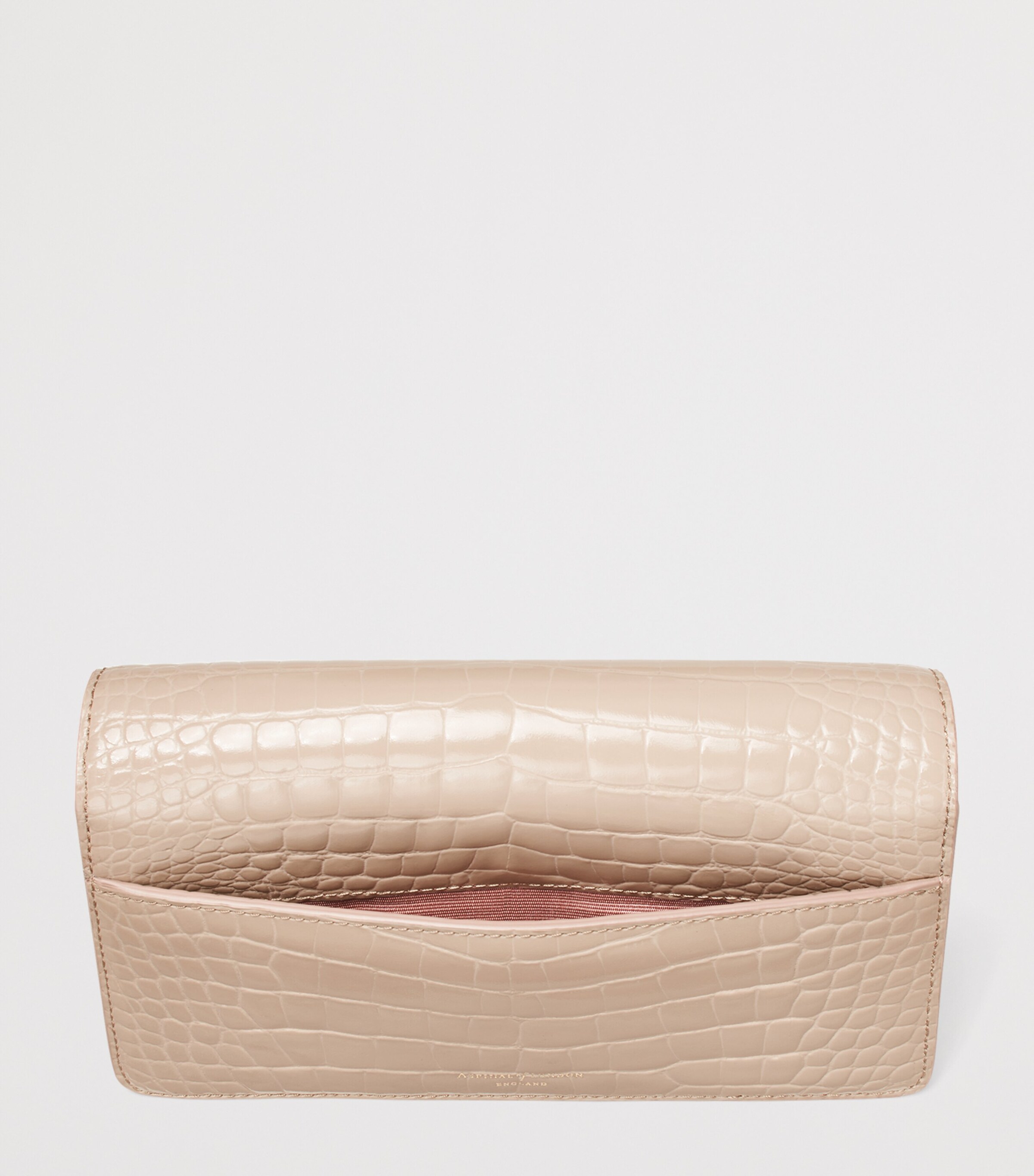 Croc-Embossed Leather Mayfair 2 Clutch Bag TAUPE Image 5