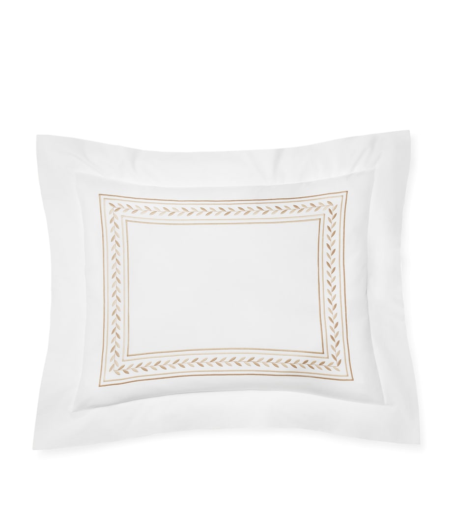 Impero Oxford Sham Pillowcase (50cm x 75cm) WHITE/BEIGE Image 1