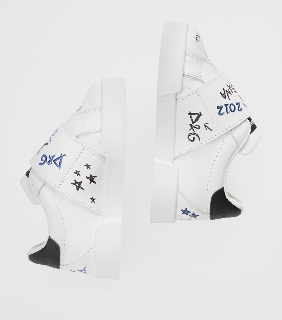 Embellished Portofino Low-Top Sneakers HWF57-SCRITTE BIANCO Image 4