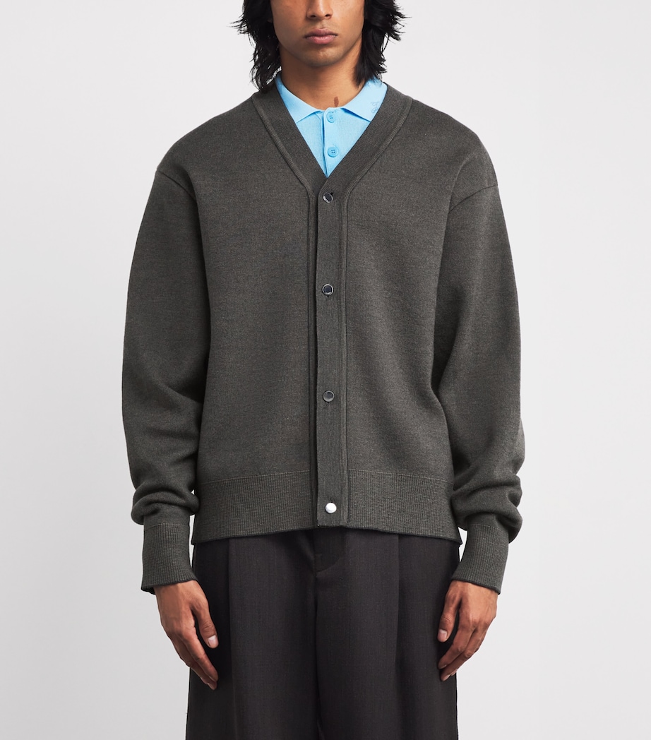 Merino-Blend Doppio Cardigan 055-MULTI-KHAKI Image 3