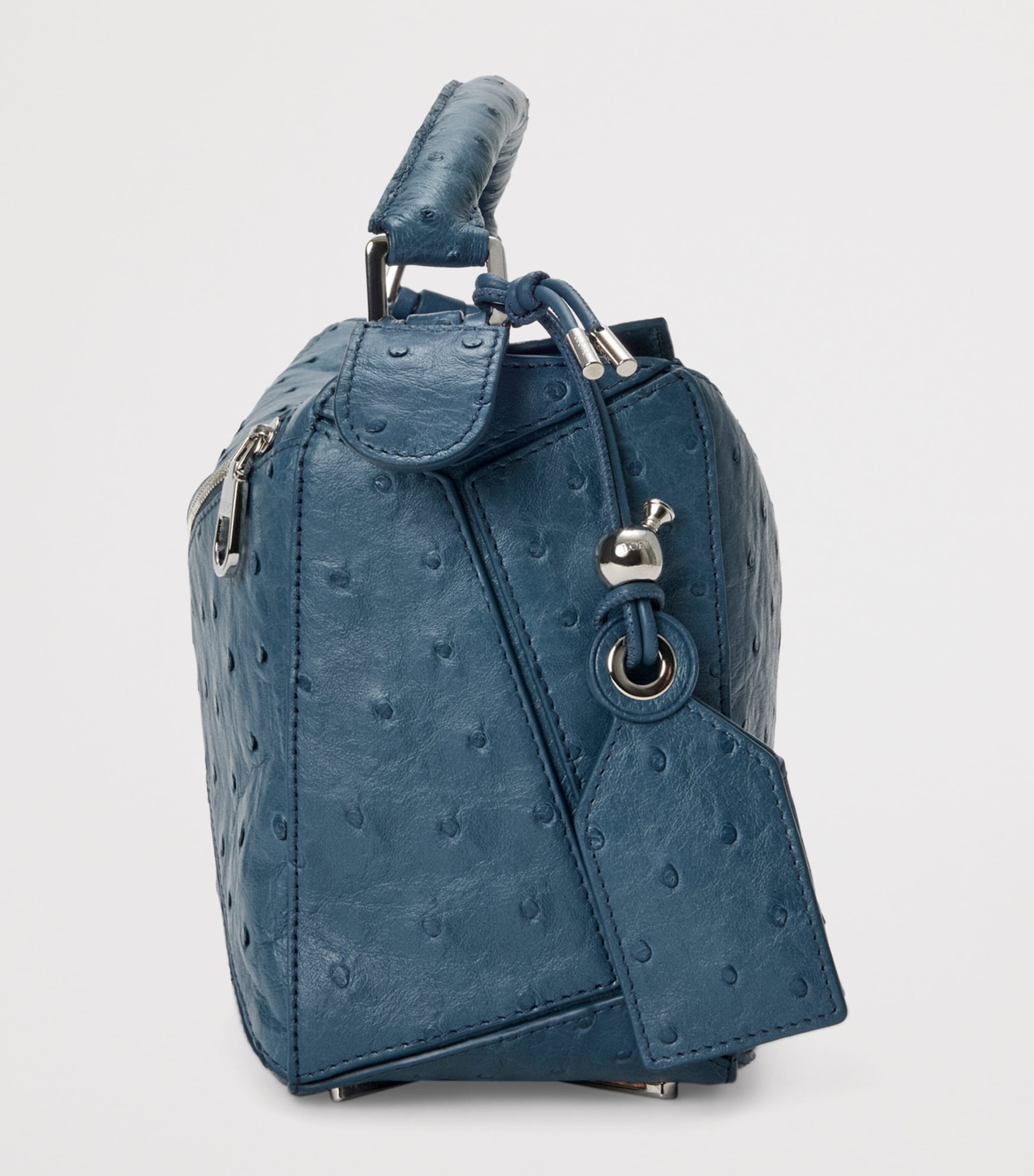 Small Leather Puzzle Top-Handle Bag DENIM Image 4