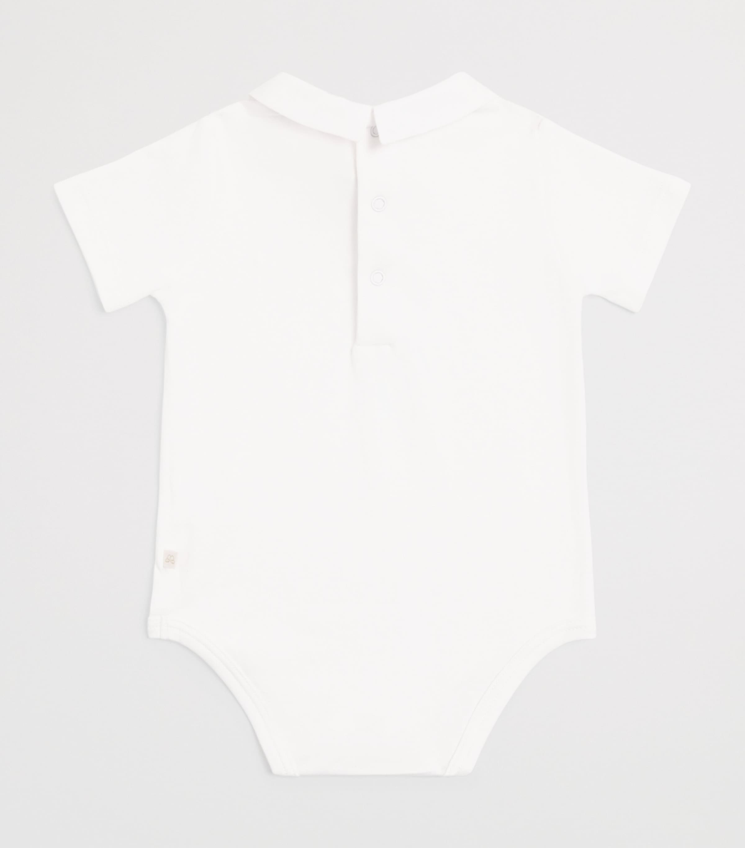 Marie-Chantal Pima Cotton Race Car Bodysuit (0-18 Months) Ivory/sepia Image 2