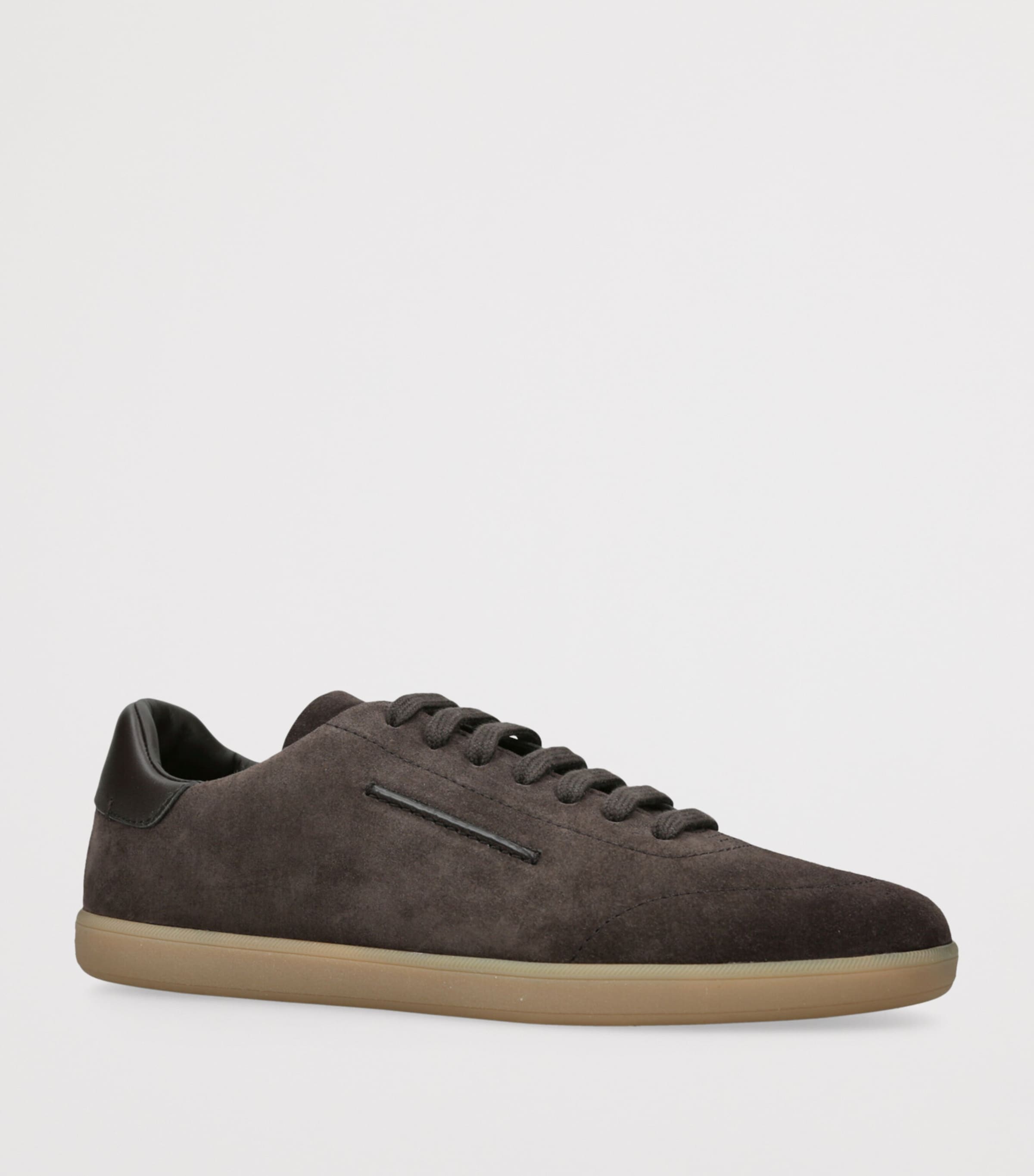 Zegna Mens Suede 232 Sneakers Dark Brown Image 3