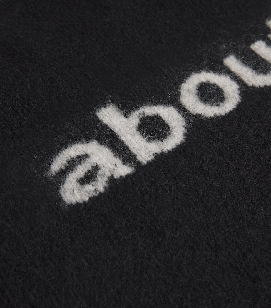 Wool-Blend Back Logo Sweater BLACK/ECRU Image 5