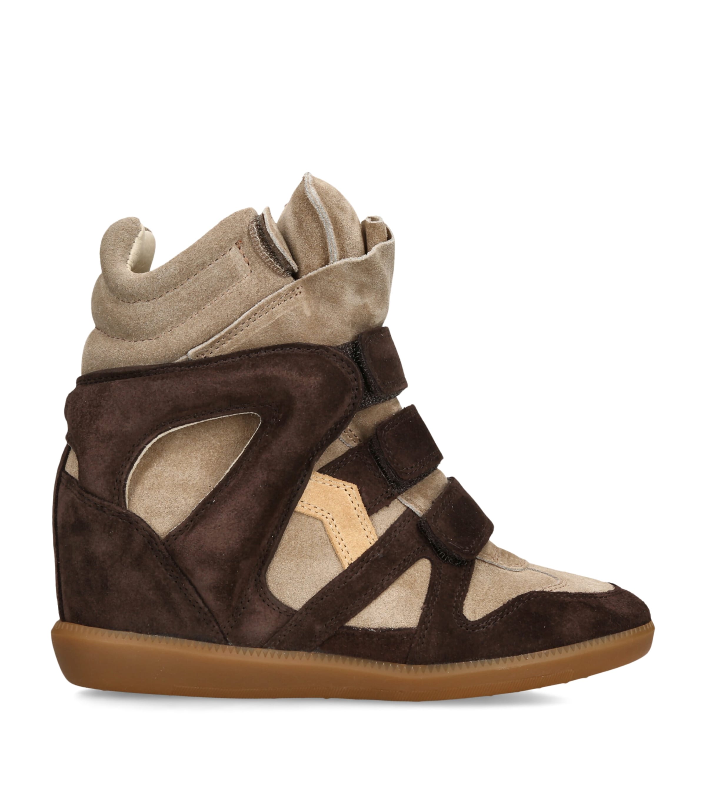 Isabel Marant Suede Bekett Wedge Sneakers 50 Brown/oth Image 1