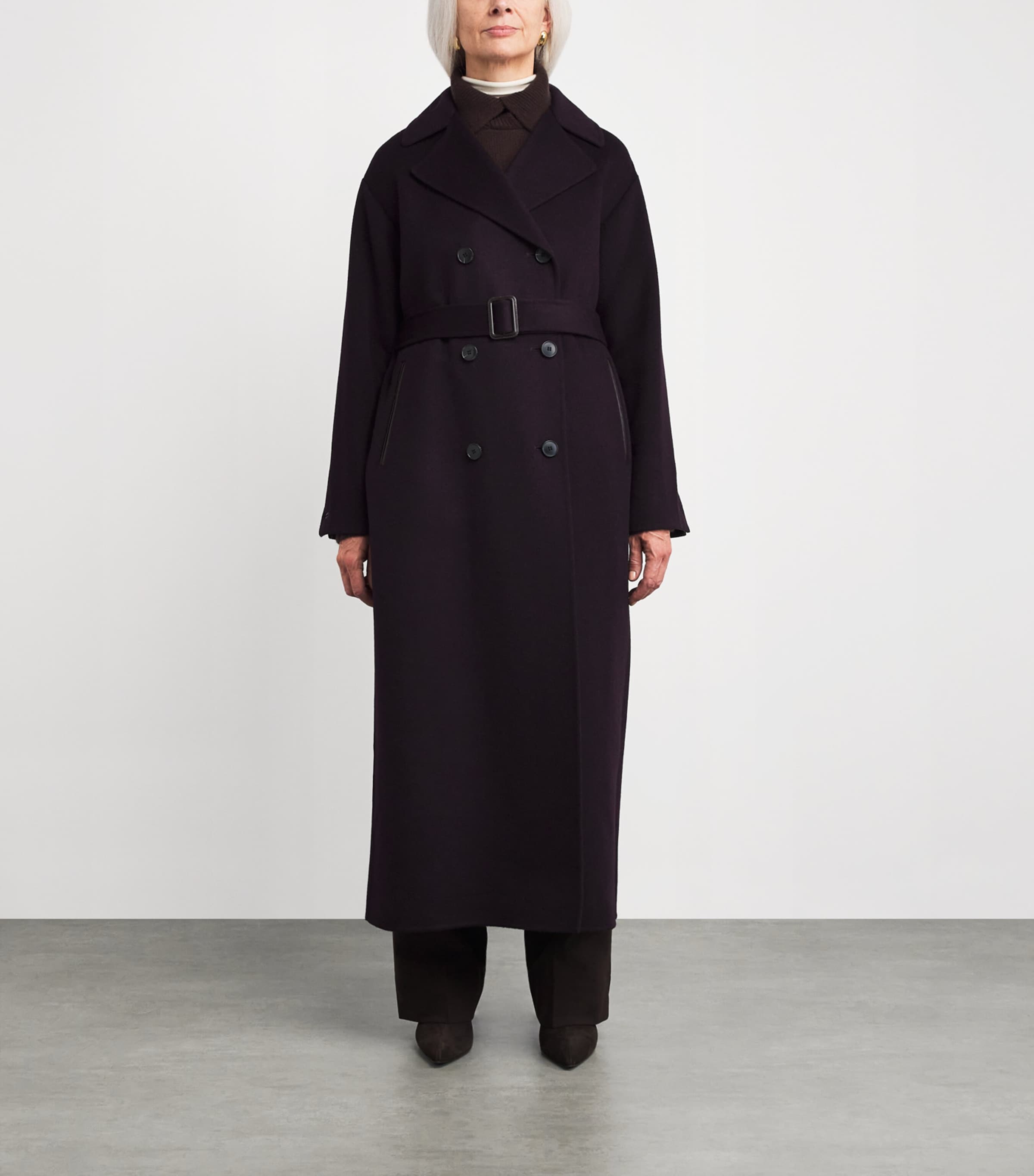 Wool-Cashmere Double-Breasted Coat B3196 Image 3