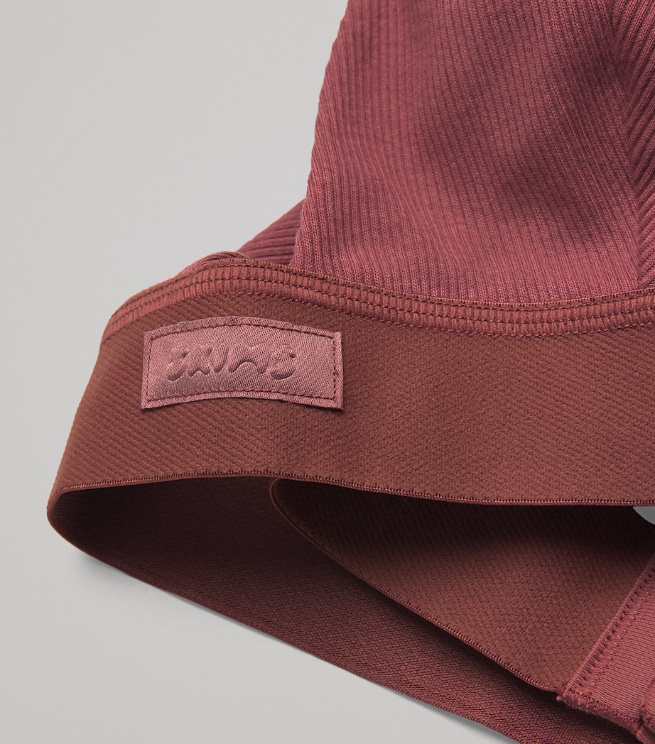 Stretch-Cotton Ribbed Plunge Bralette REDWOOD Image 4