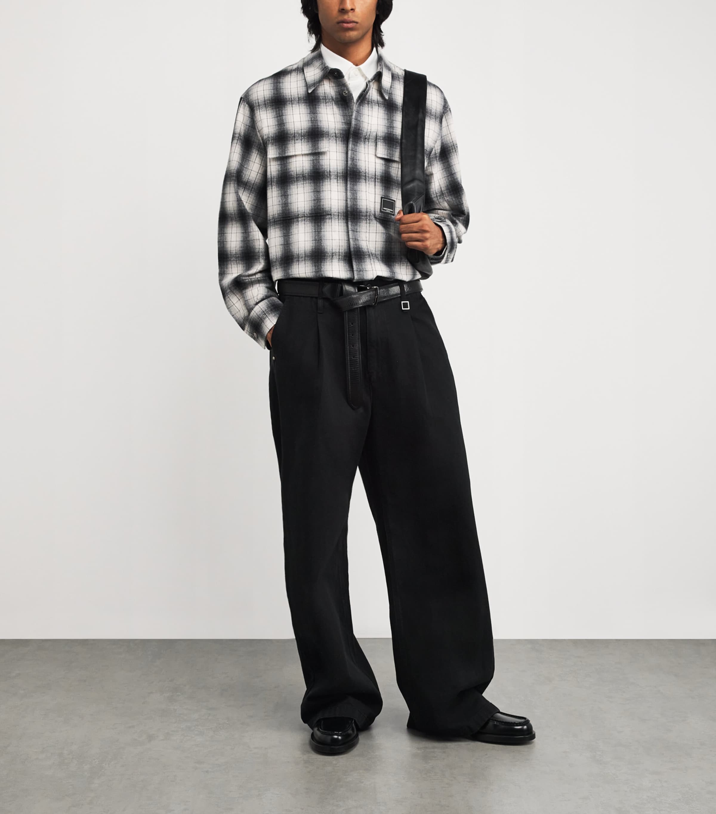 Wooyoungmi Mens Wide-Leg Jeans Black Image 2
