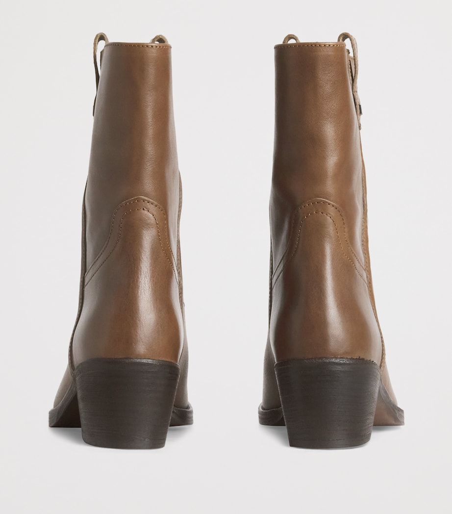 Leather Heeled Ankle Boots 40 MUD Image 4