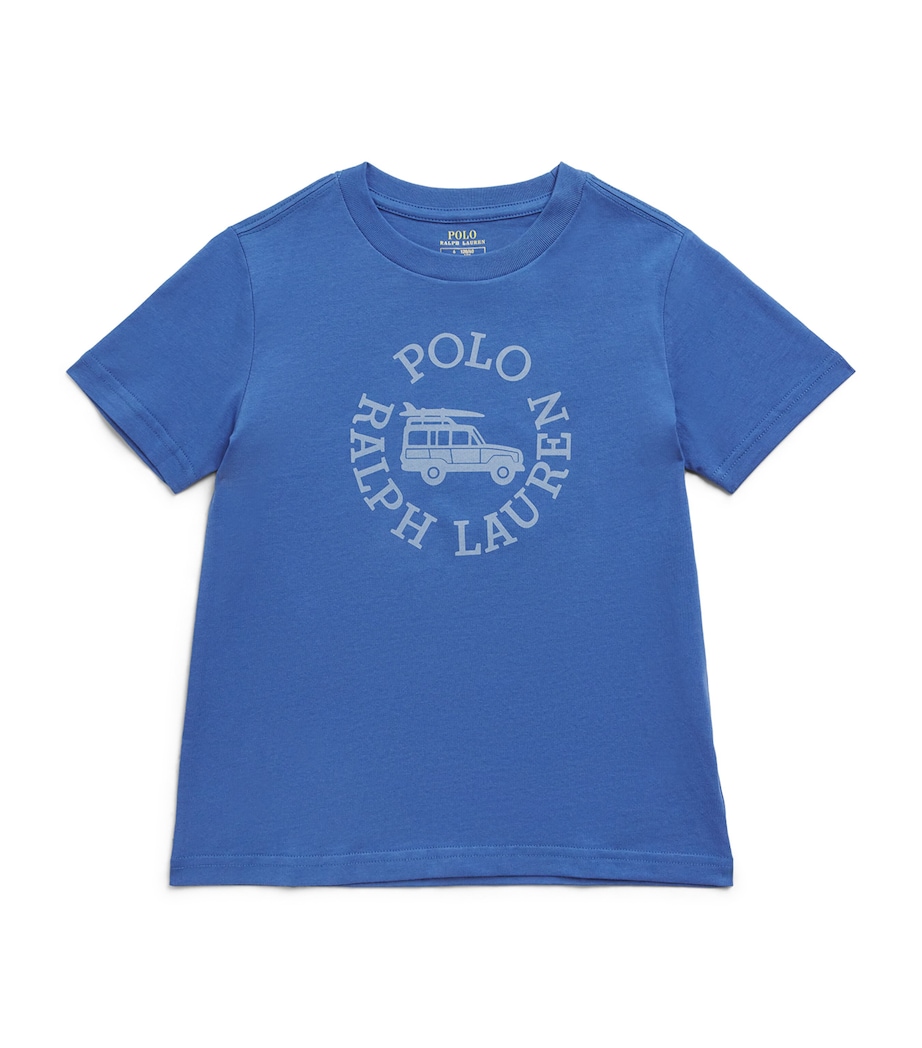 Ralph Lauren Kids Cotton Graphic T-Shirt (2-7 Years) Blue Image 1