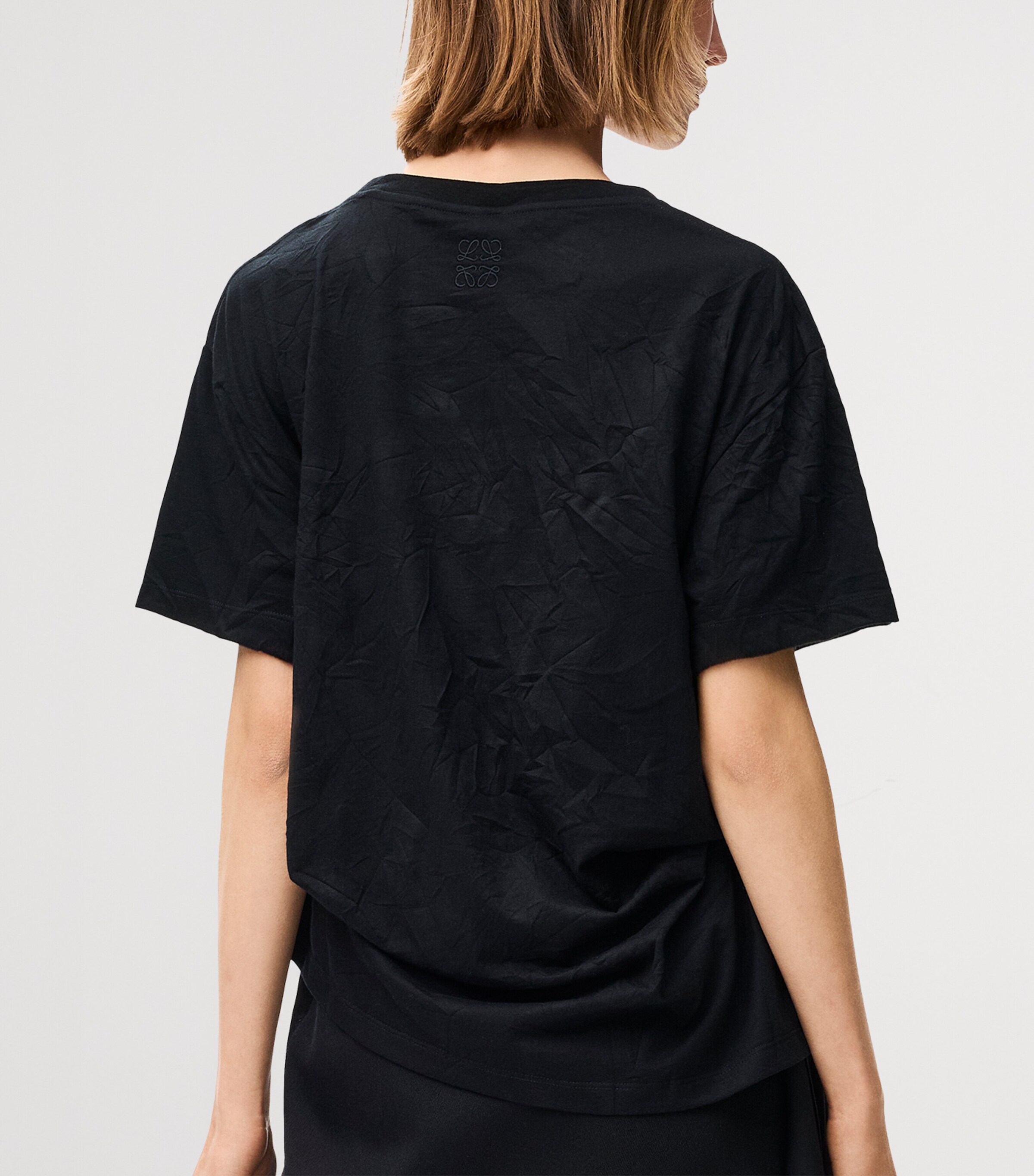 LOEWE Womens Cotton Graphic Logo T-Shirt Black Image 4