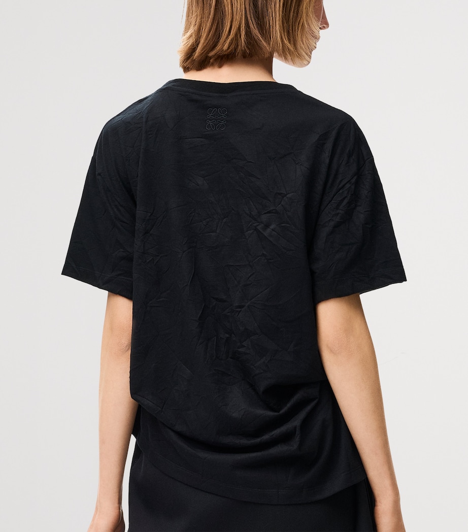 LOEWE Womens Cotton Graphic Logo T-Shirt Black Image 4