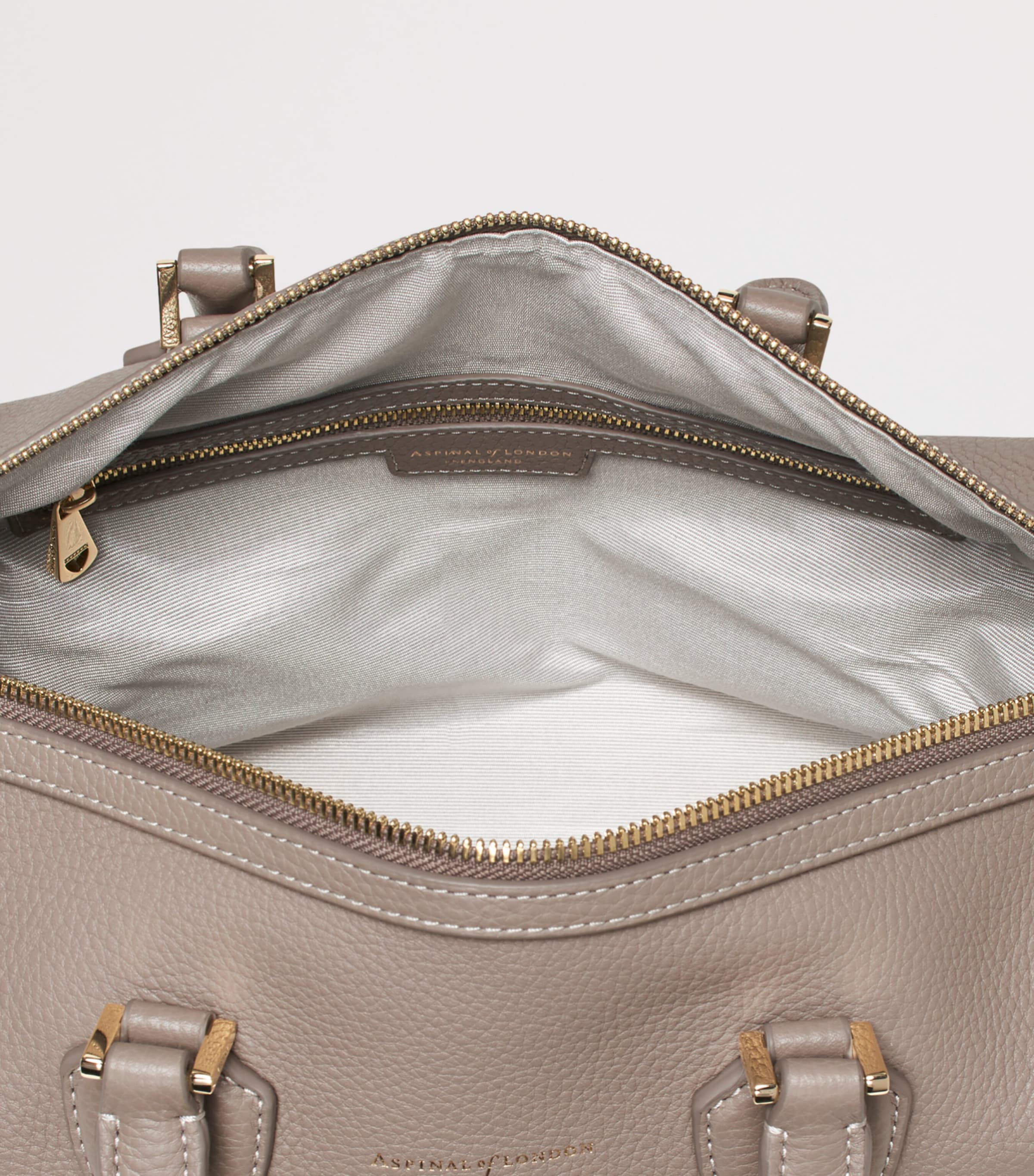 Aspinal Of London Leather Midi The Hudson Bowling Bag Moleskin Image 4